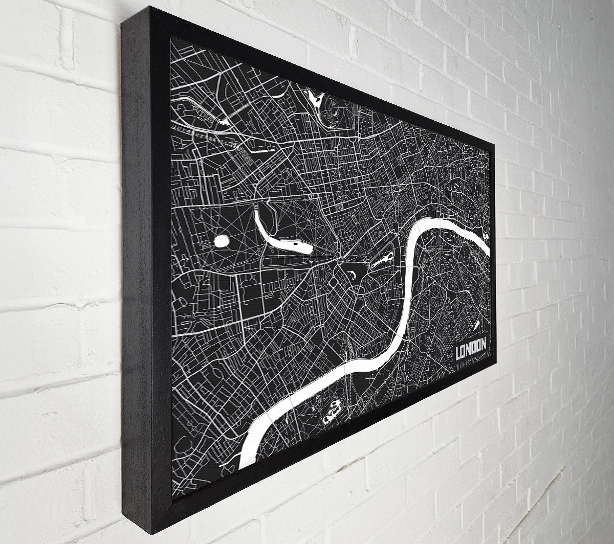 The Map Of London Thames 3 Canvas Wall Art
