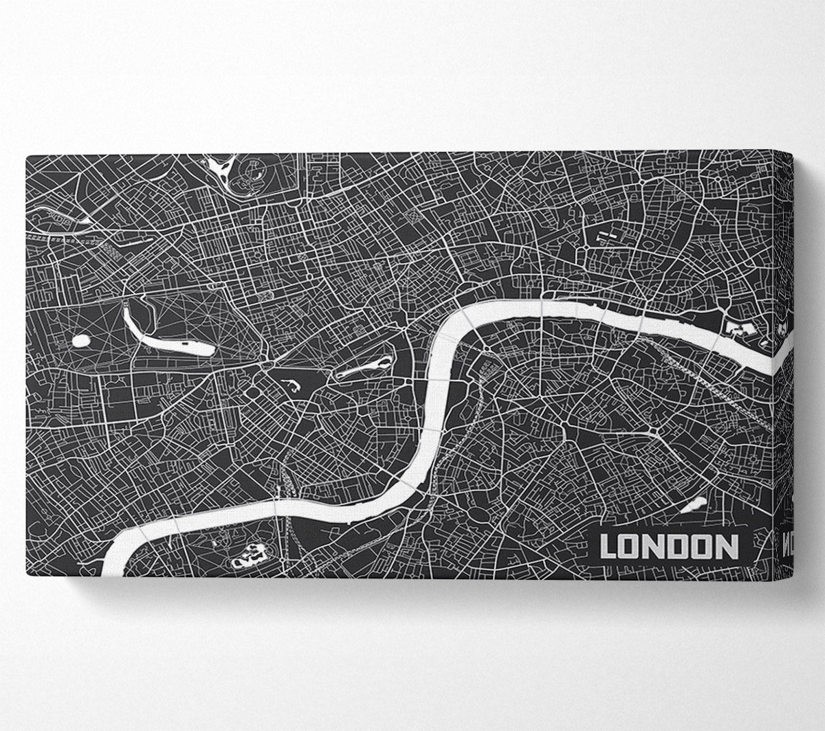 The Map Of London Thames 3 Canvas Wall Art