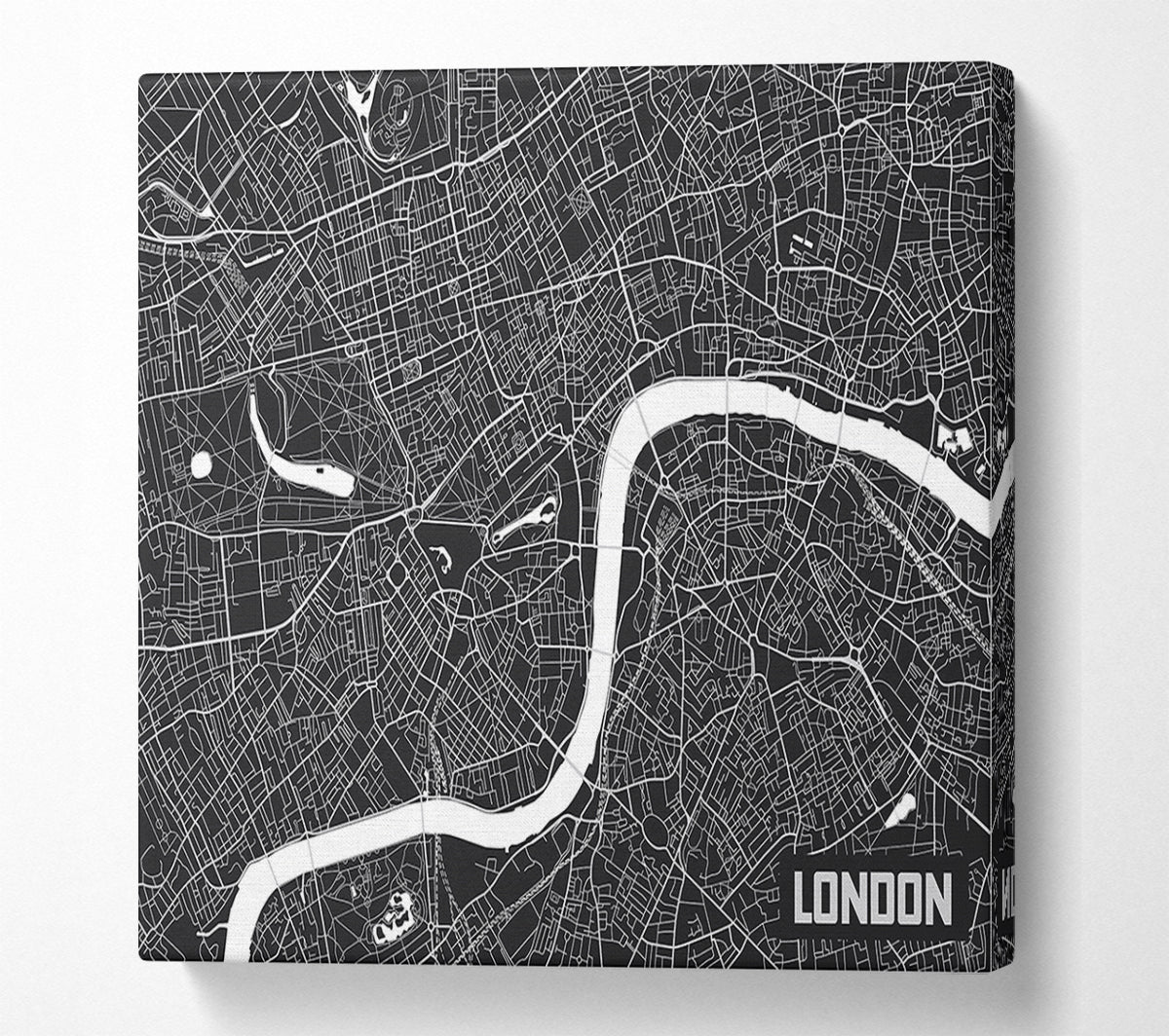 The Map Of London Thames 3 Canvas Wall Art