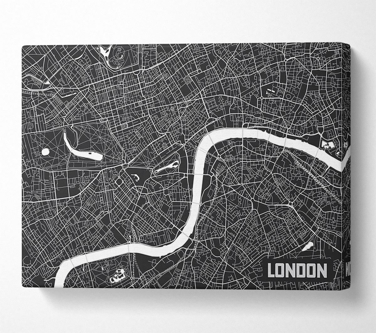 The Map Of London Thames 3 Canvas Wall Art