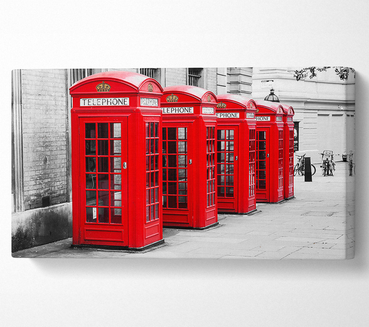 Red Telephone Box LineUp Canvas Wall Art