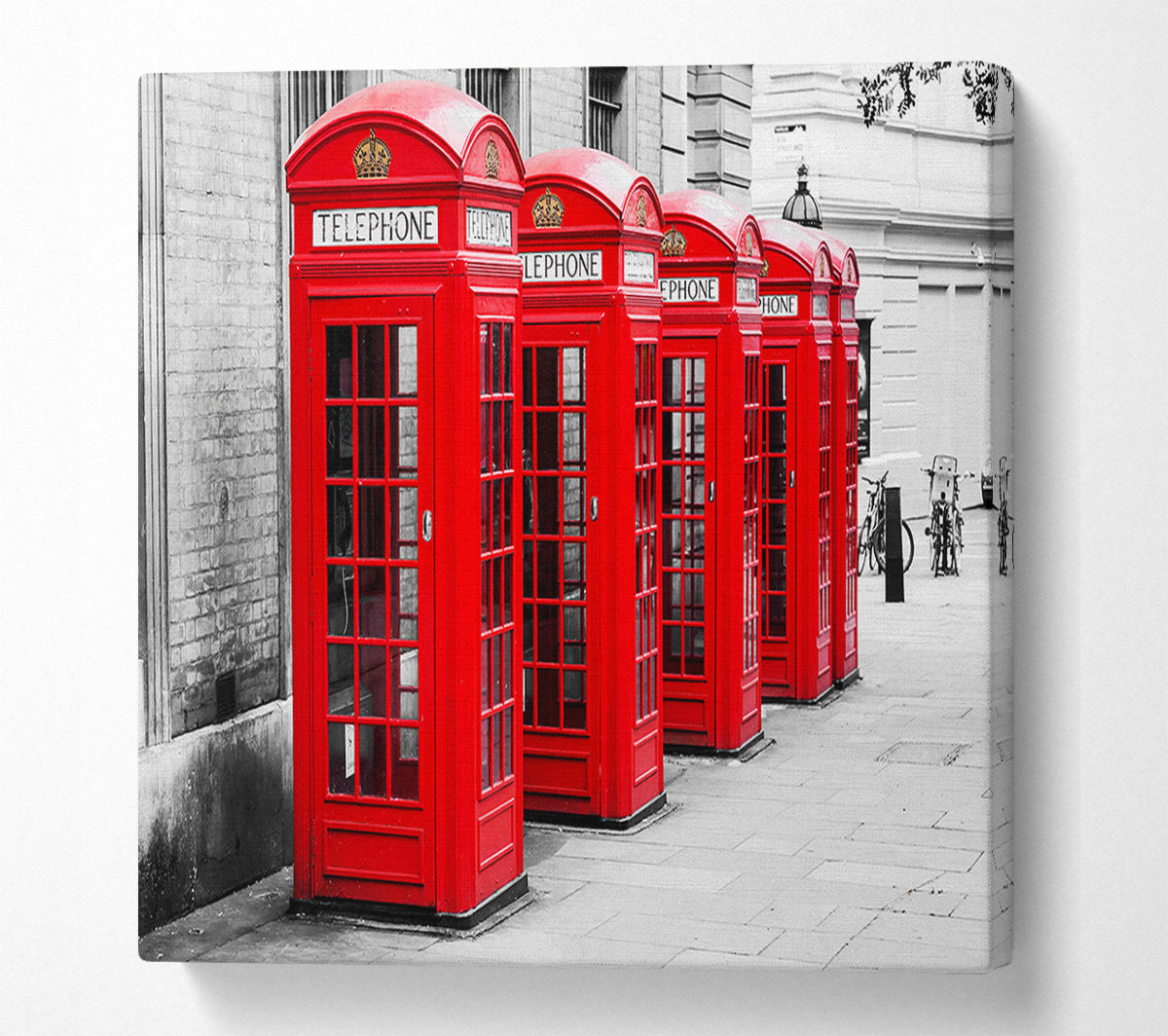 Red Telephone Box LineUp Canvas Wall Art