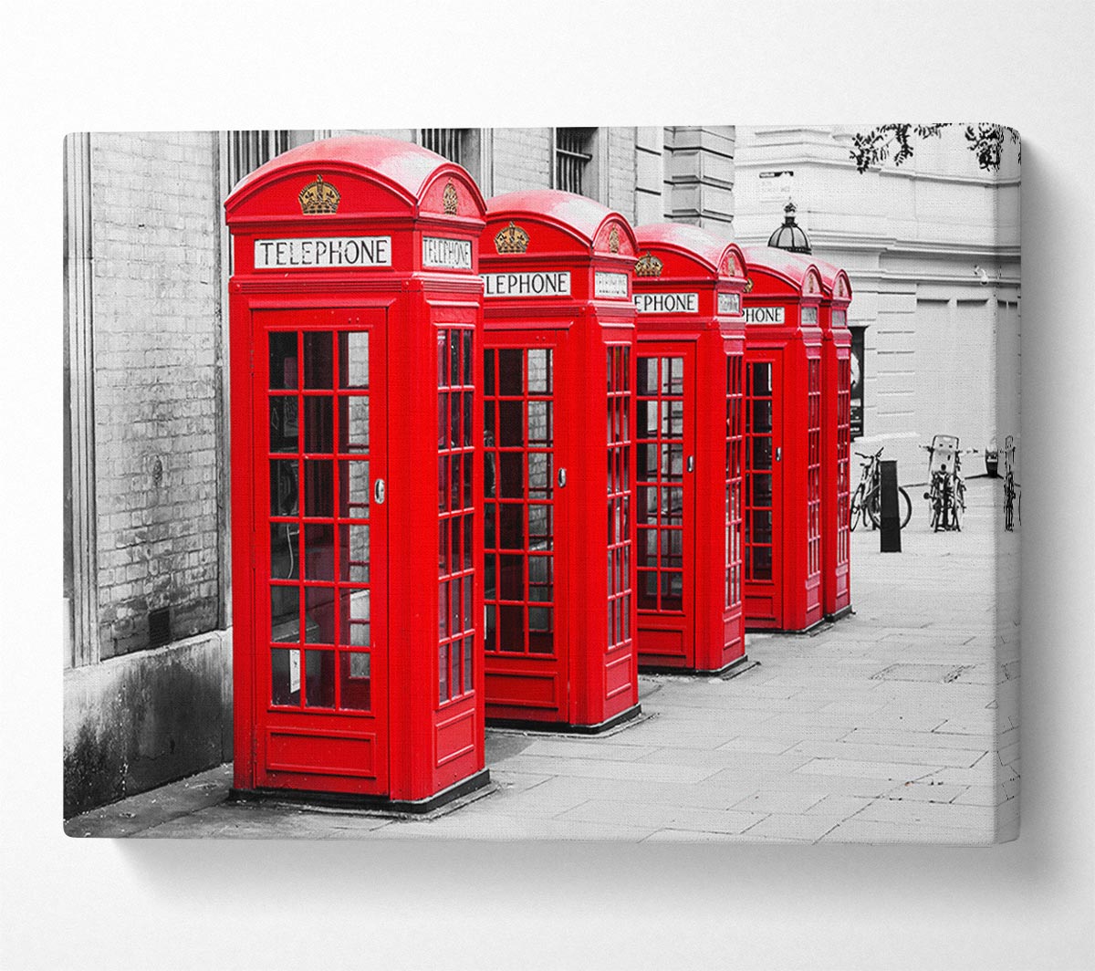 Red Telephone Box LineUp Canvas Wall Art