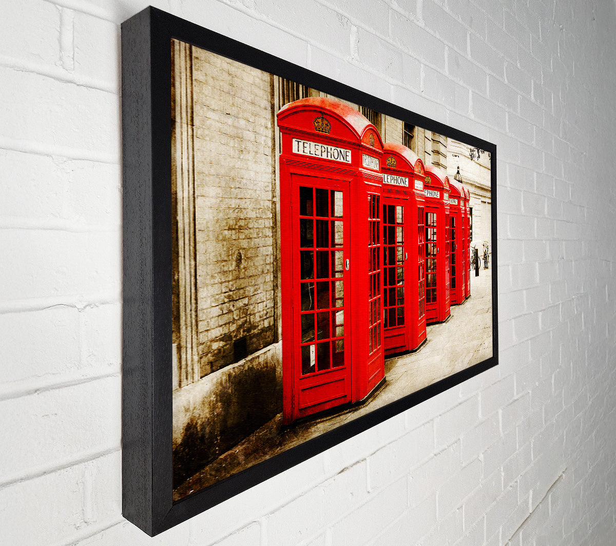 Red London Phone Boxes Canvas Wall Art