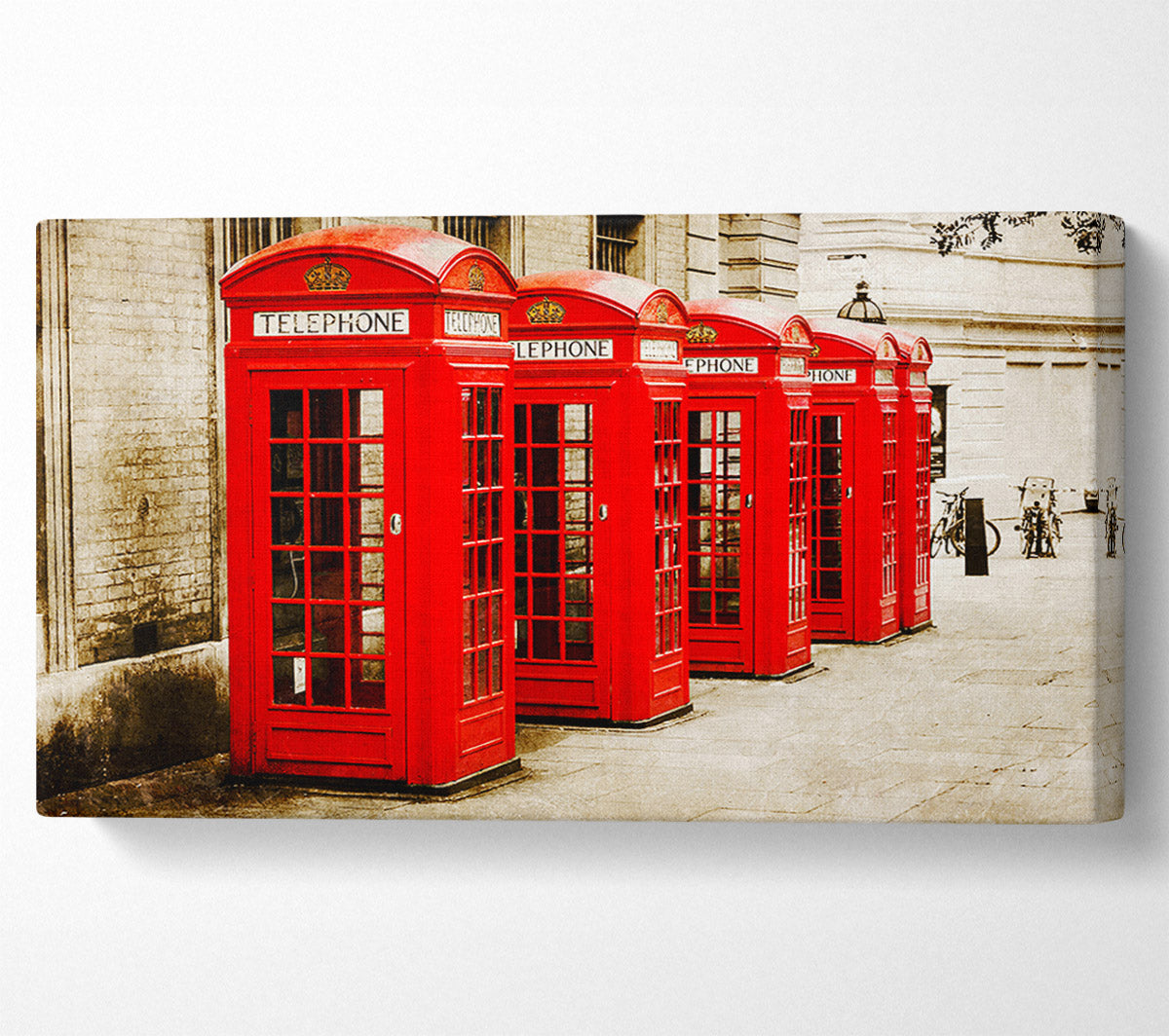 Red London Phone Boxes Canvas Wall Art