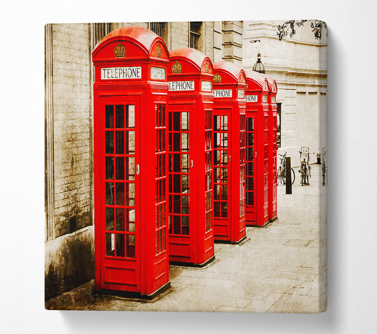 Red London Phone Boxes Canvas Wall Art