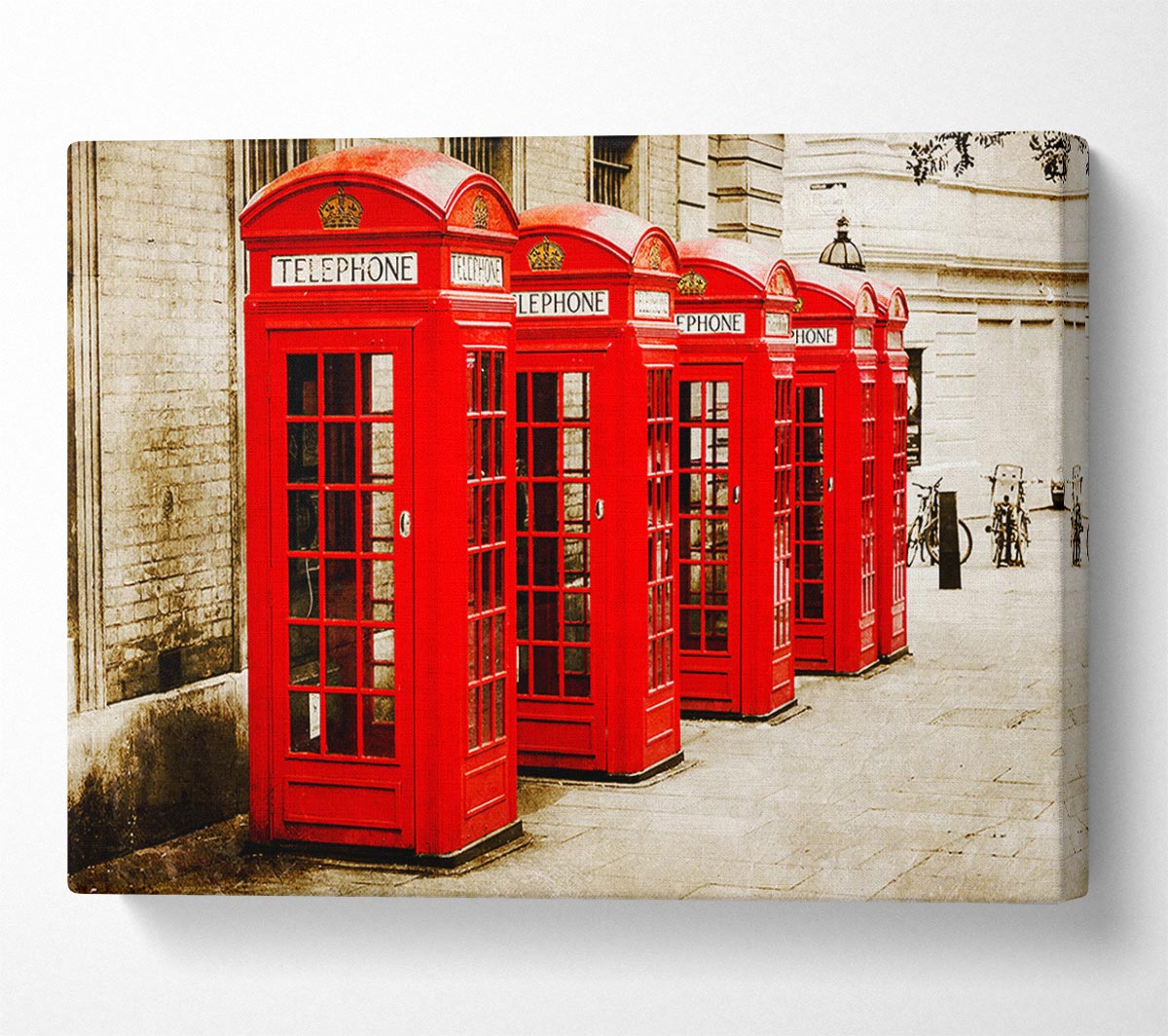 Red London Phone Boxes Canvas Wall Art