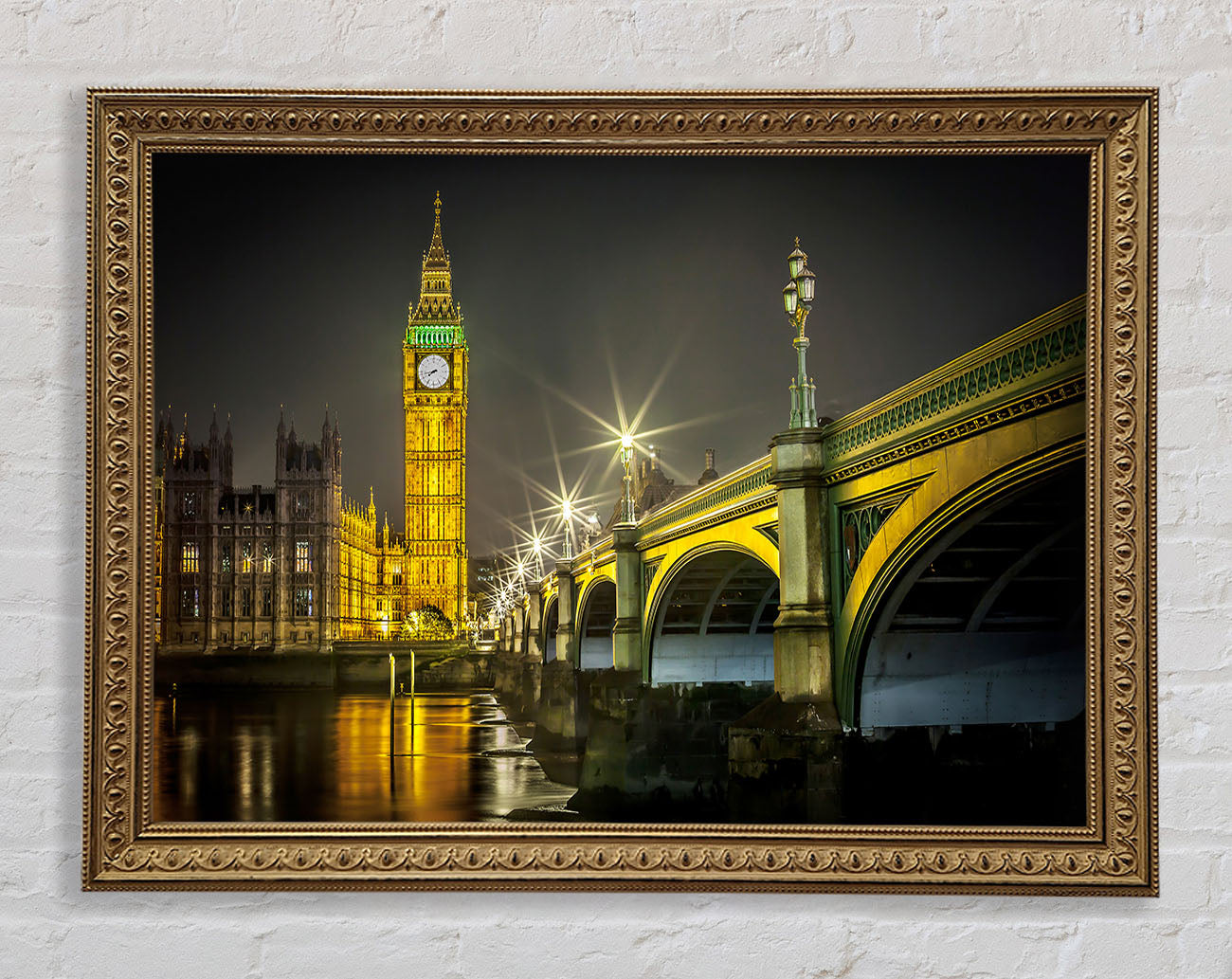 Golden Glow Of Big Ben Framed Print