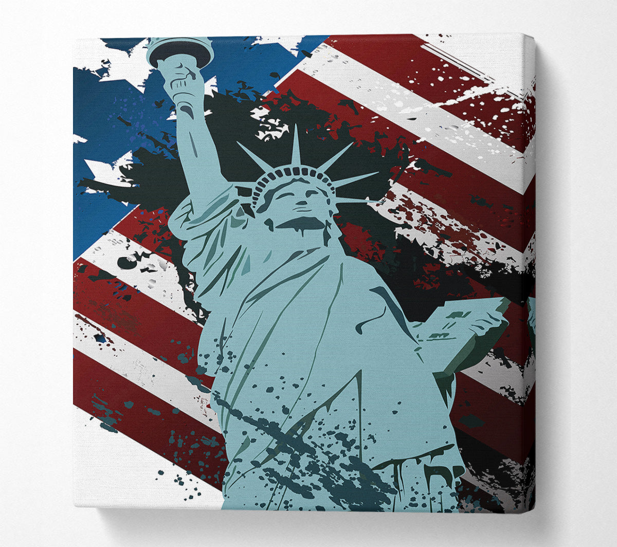 Retro Statue of Liberty Canvas Wall Art