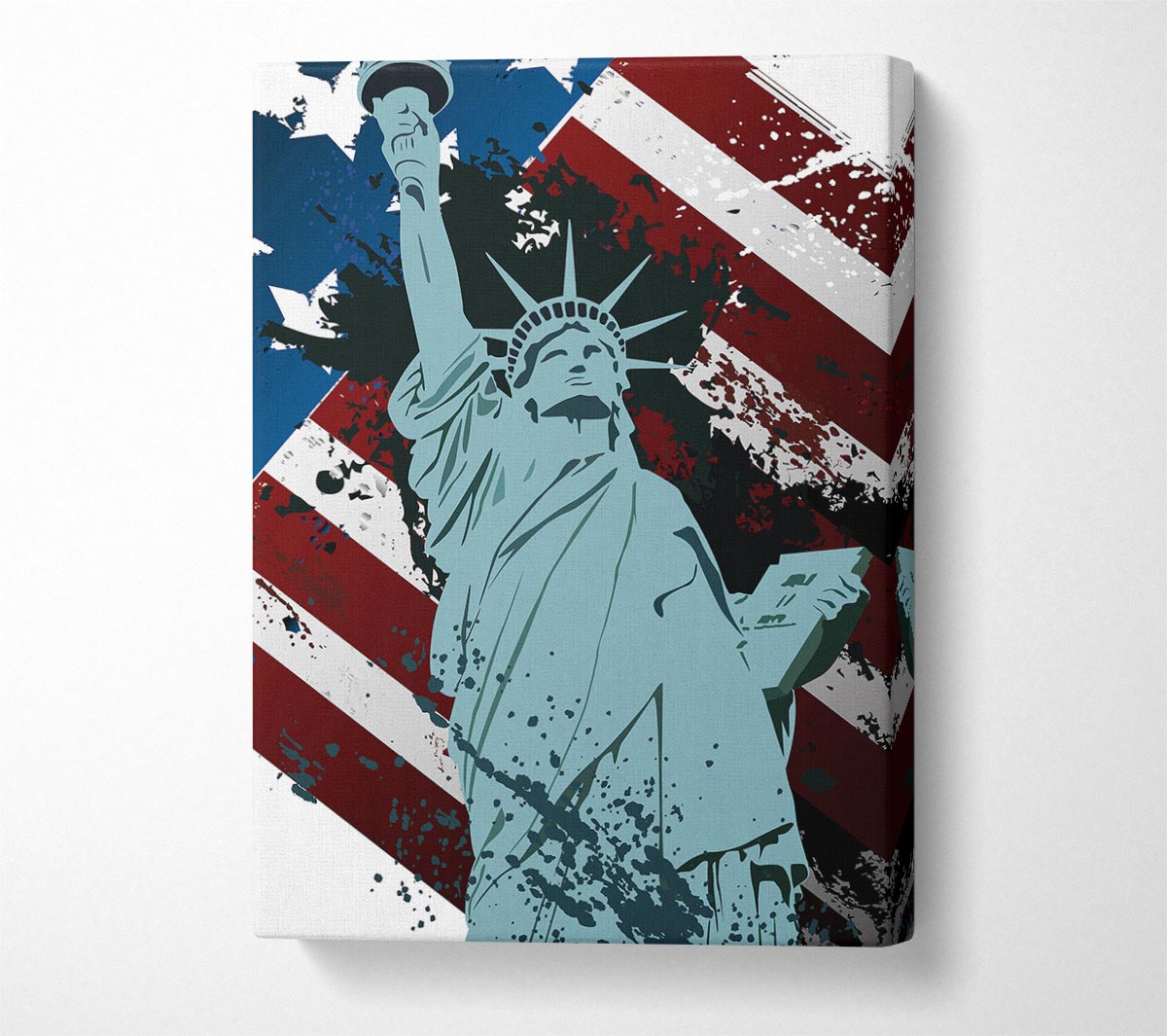 Retro Statue of Liberty Canvas Wall Art