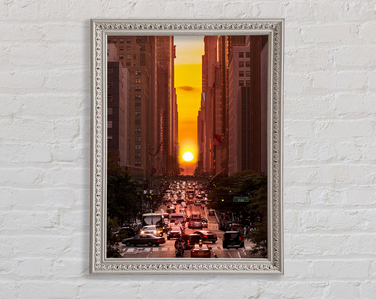 Sunset Through The Streets Of NYC Framed Print