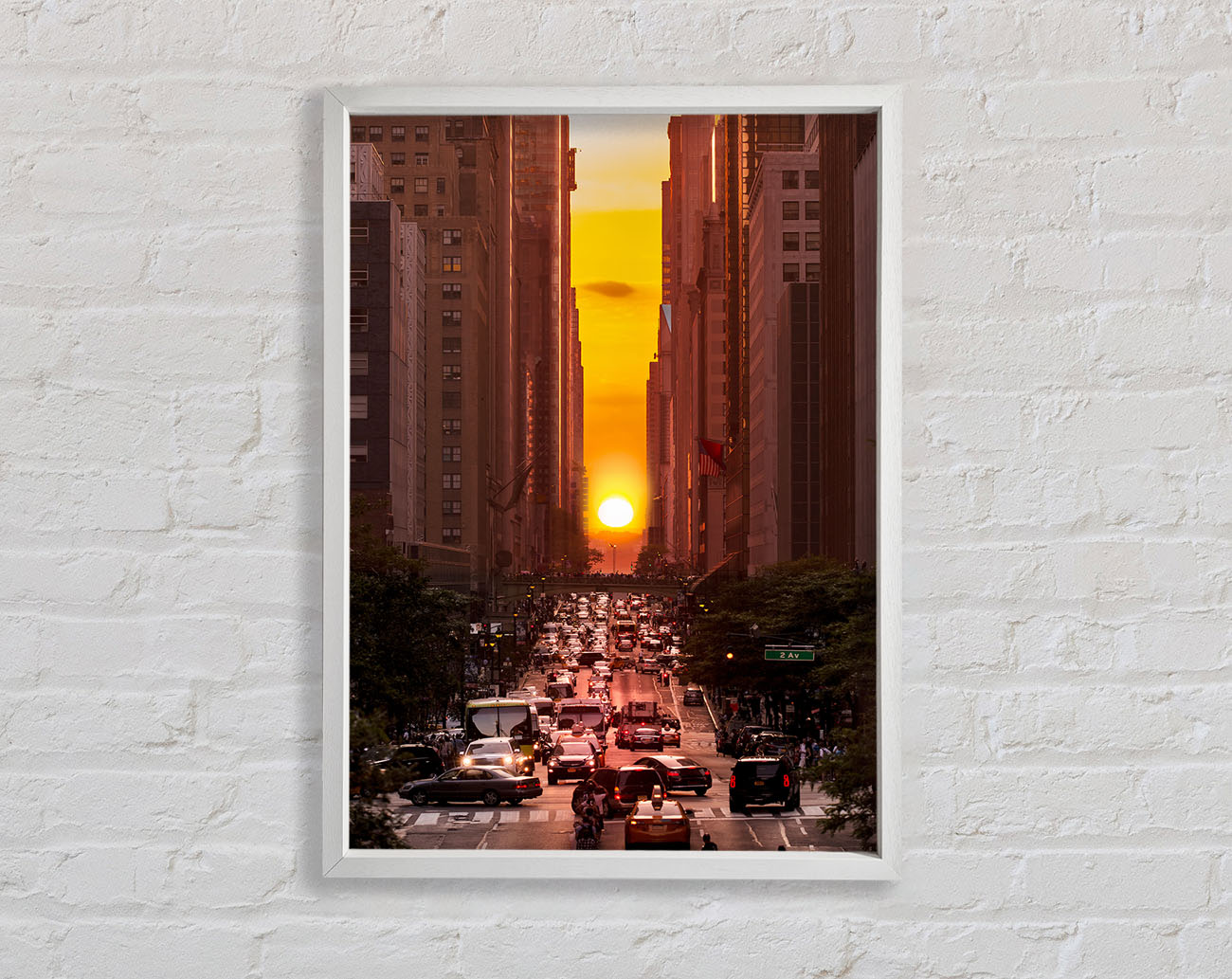Sunset Through The Streets Of NYC Framed Print