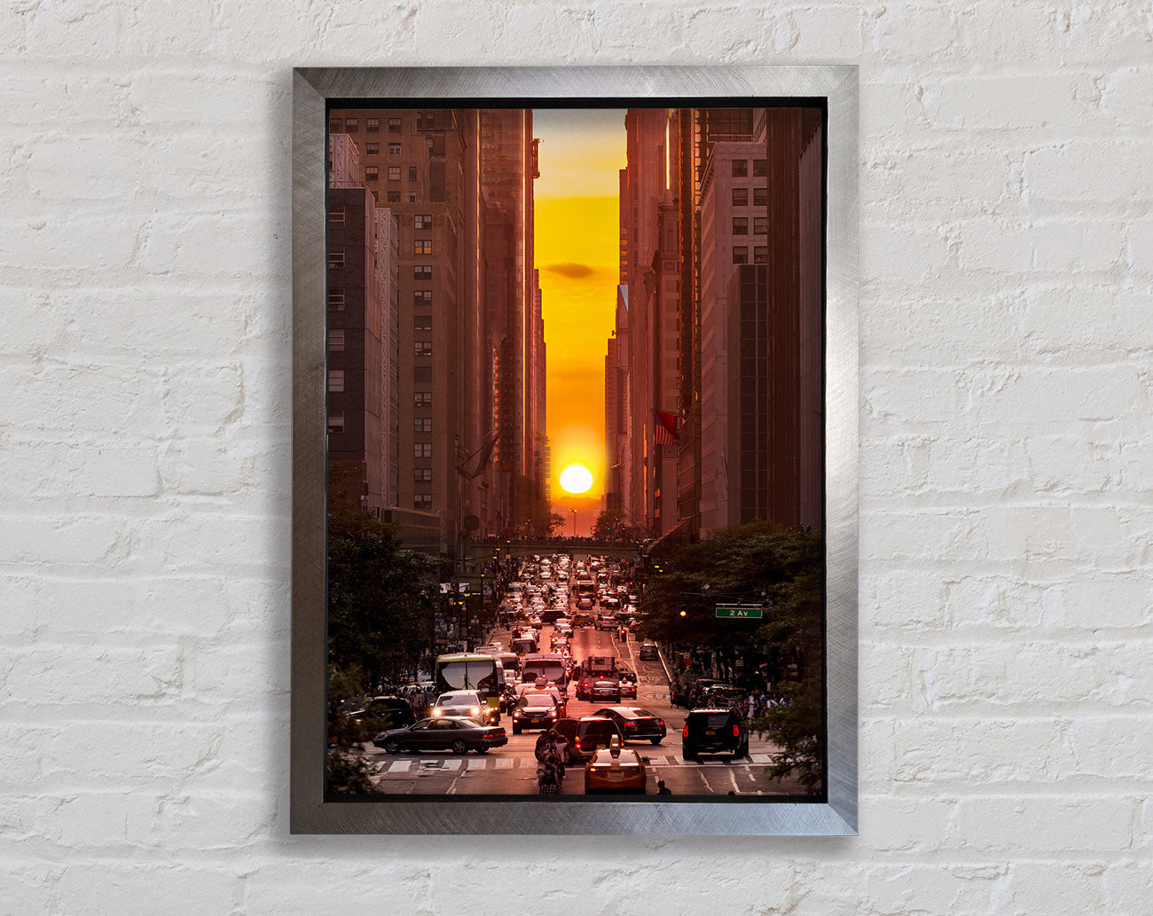 Sunset Through The Streets Of NYC Framed Print