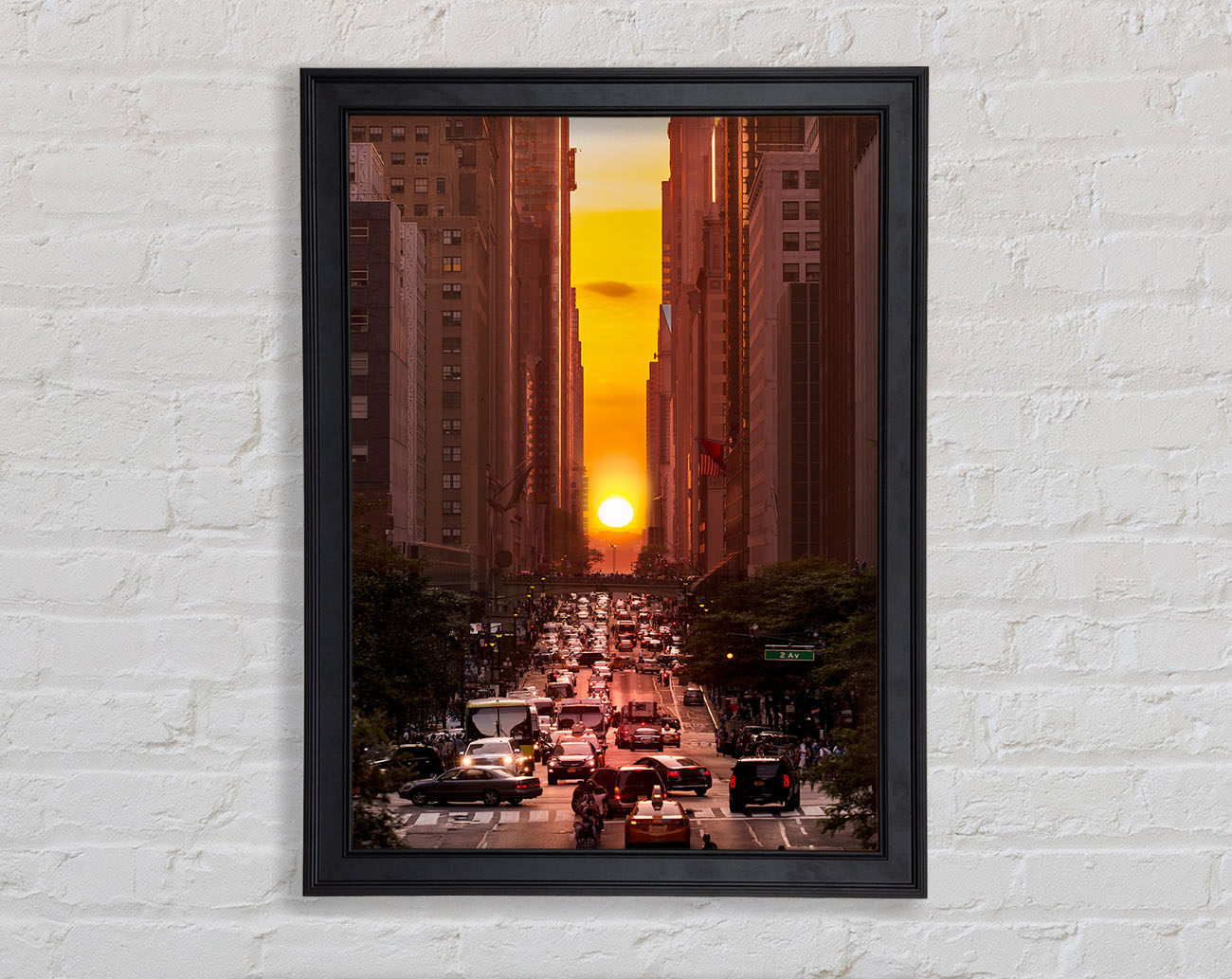 Sunset Through The Streets Of NYC Framed Print