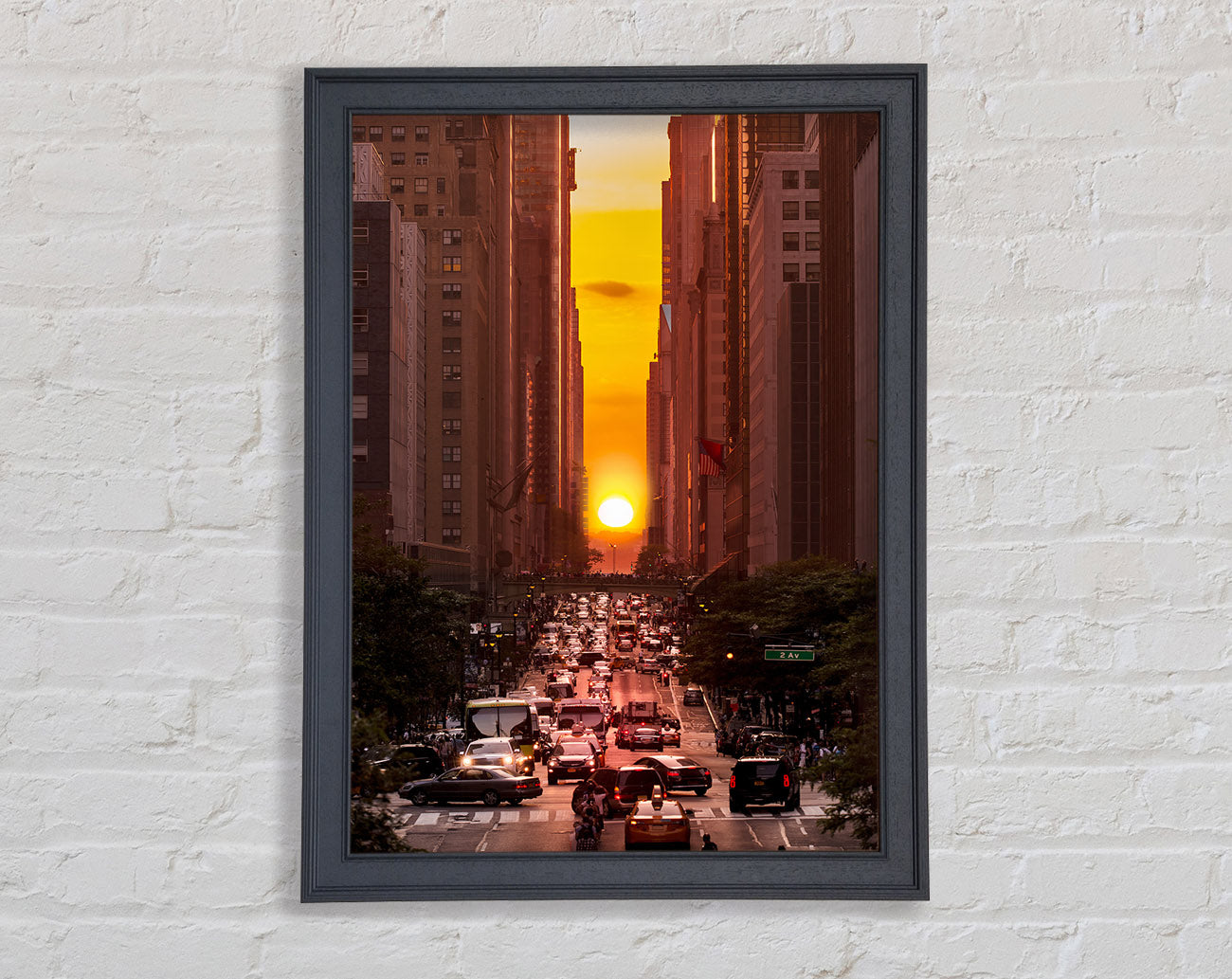 Sunset Through The Streets Of NYC Framed Print