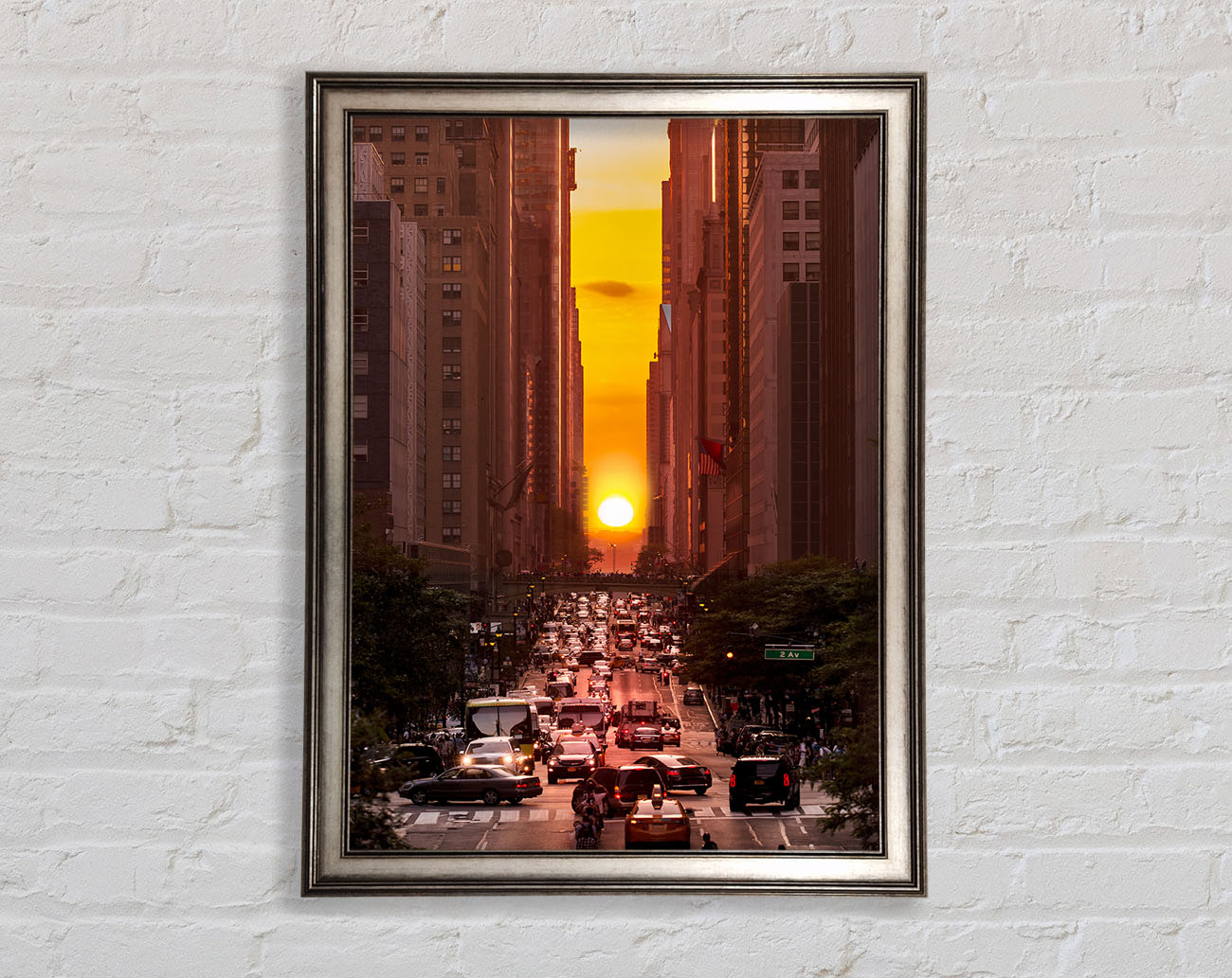 Sunset Through The Streets Of NYC Framed Print
