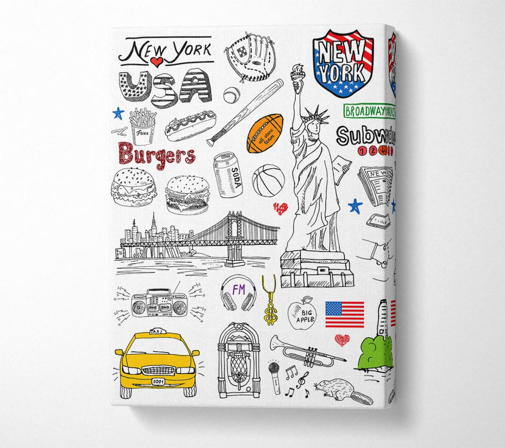 Sightseeing In NYC Canvas Wall Art