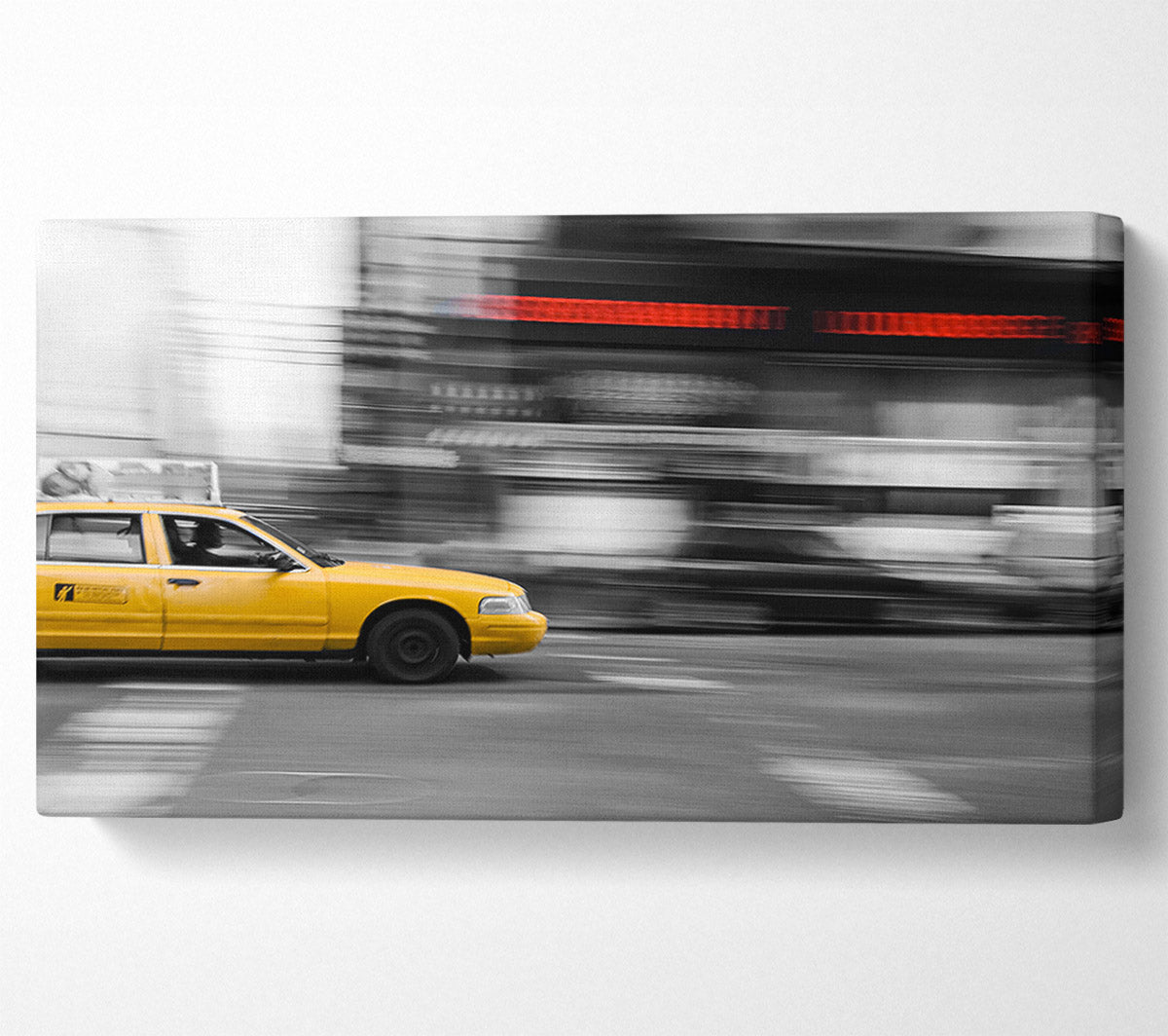 Movement Of The Yellow Cab Canvas Wall Art