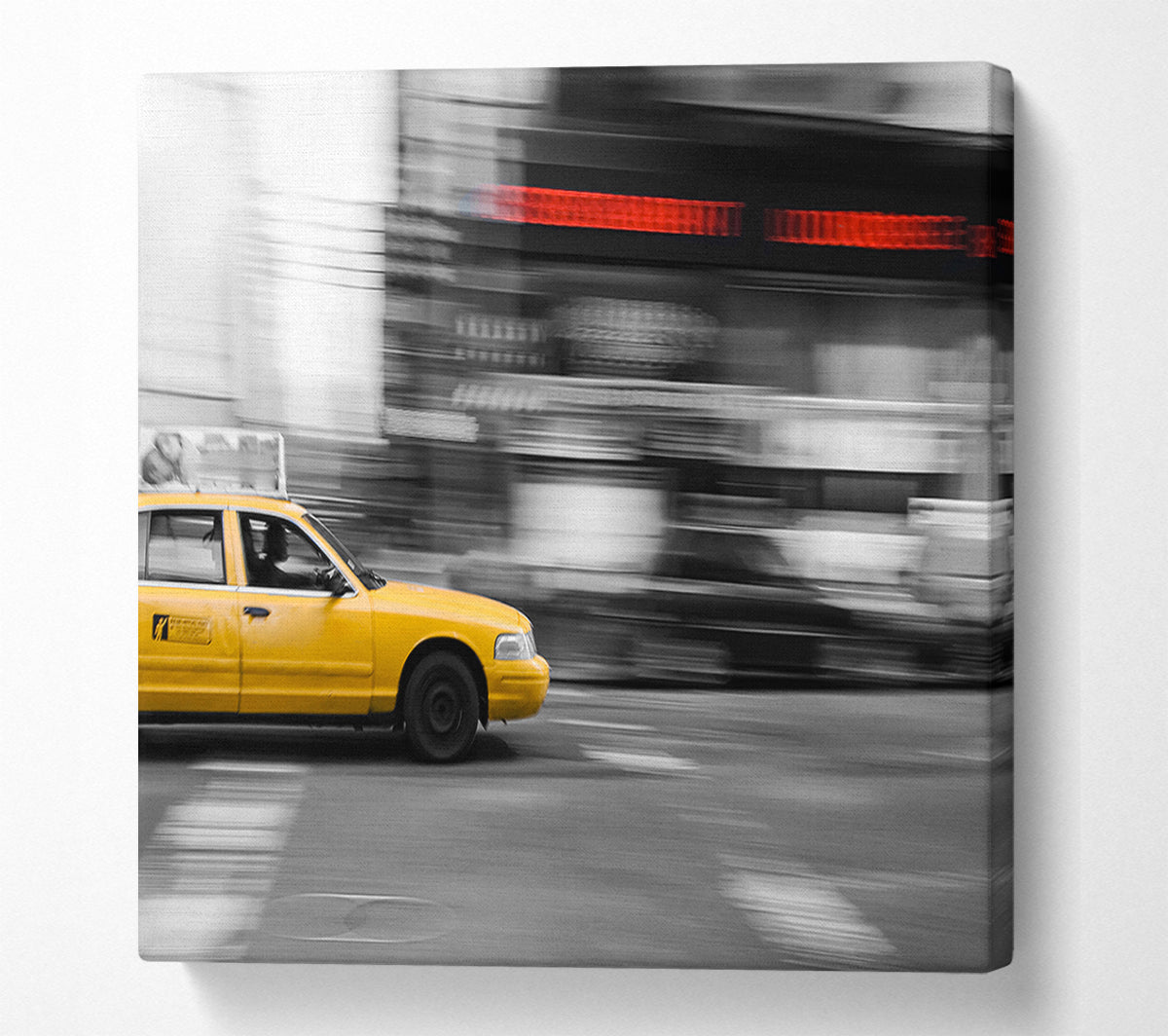 Movement Of The Yellow Cab Canvas Wall Art