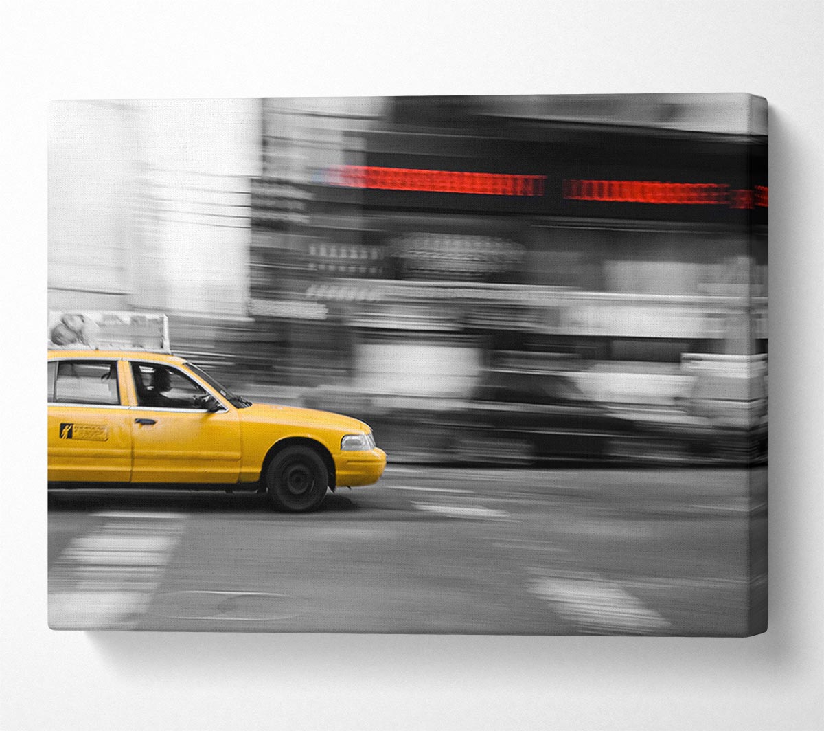 Movement Of The Yellow Cab Canvas Wall Art