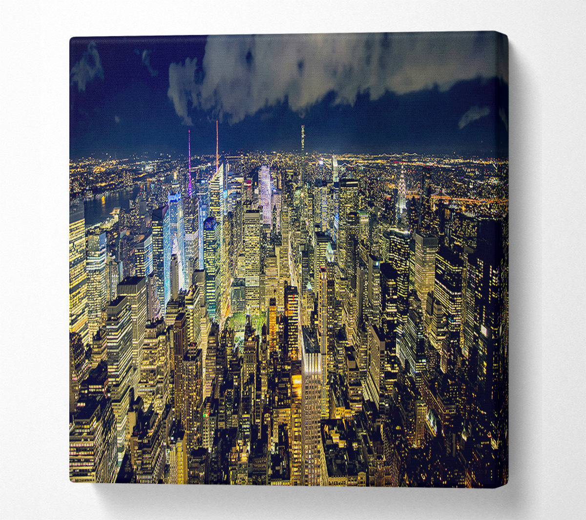 Yellow City Lights Canvas Wall Art