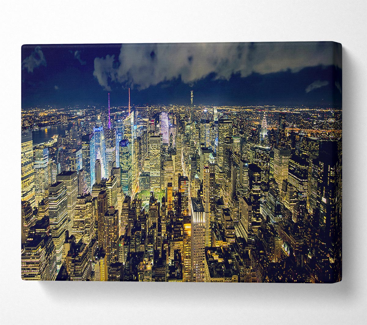 Yellow City Lights Canvas Wall Art