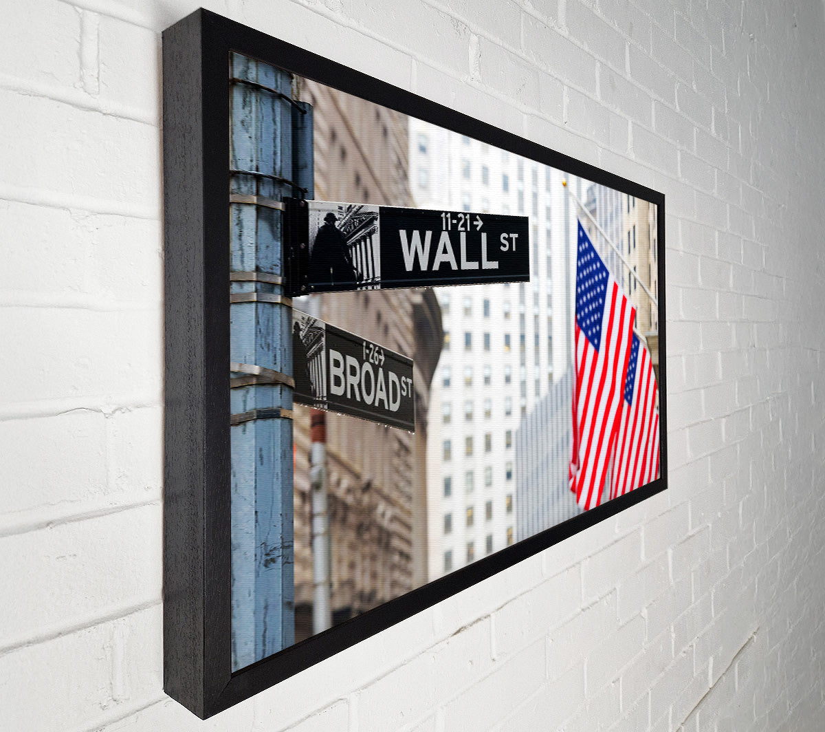 Wall Street American Flags Canvas Wall Art