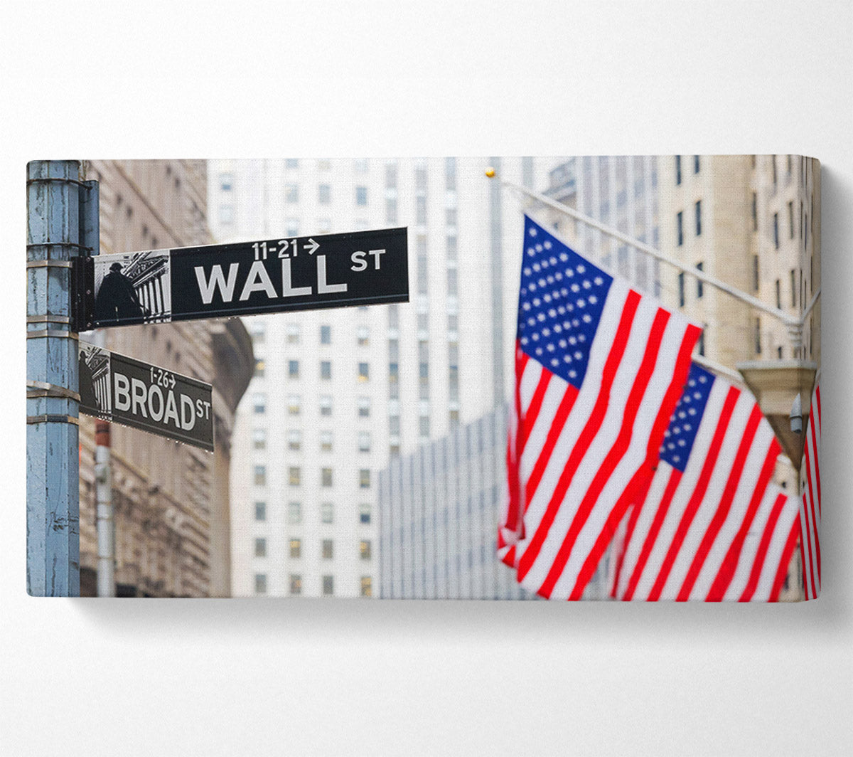 Wall Street American Flags Canvas Wall Art