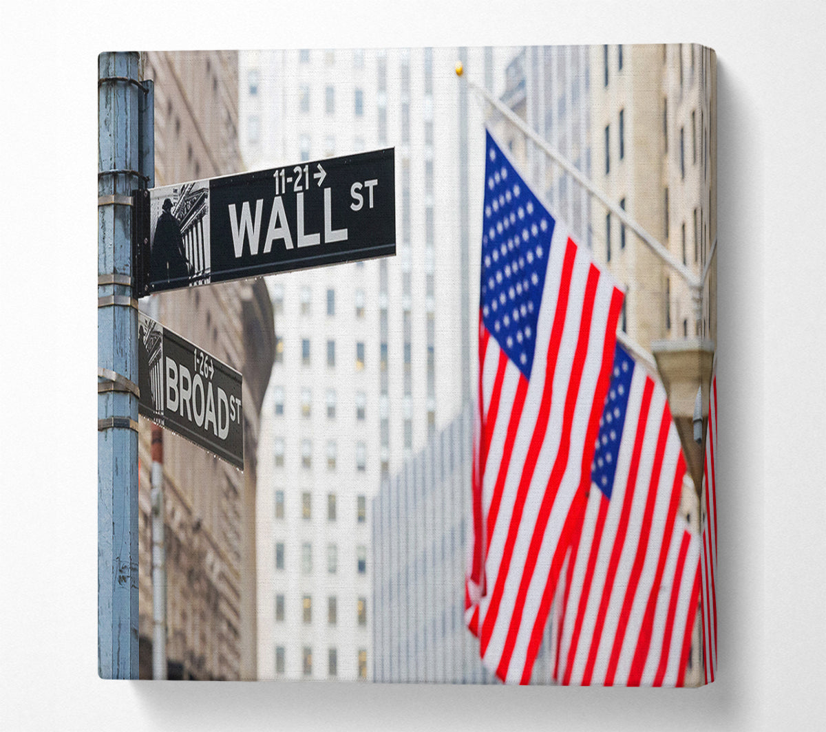 Wall Street American Flags Canvas Wall Art