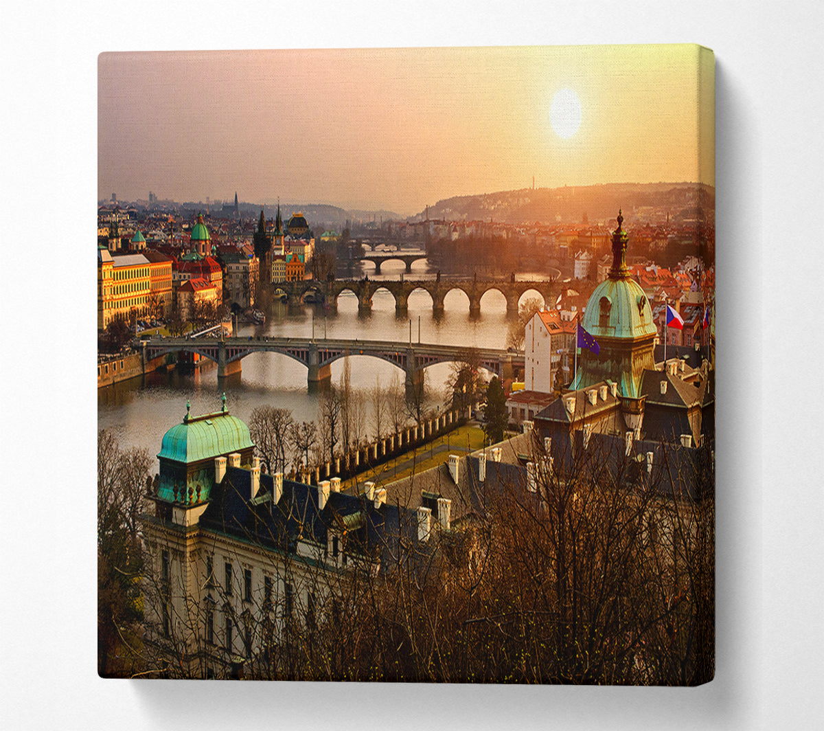 Stunning Sunrise Bridges Canvas Wall Art