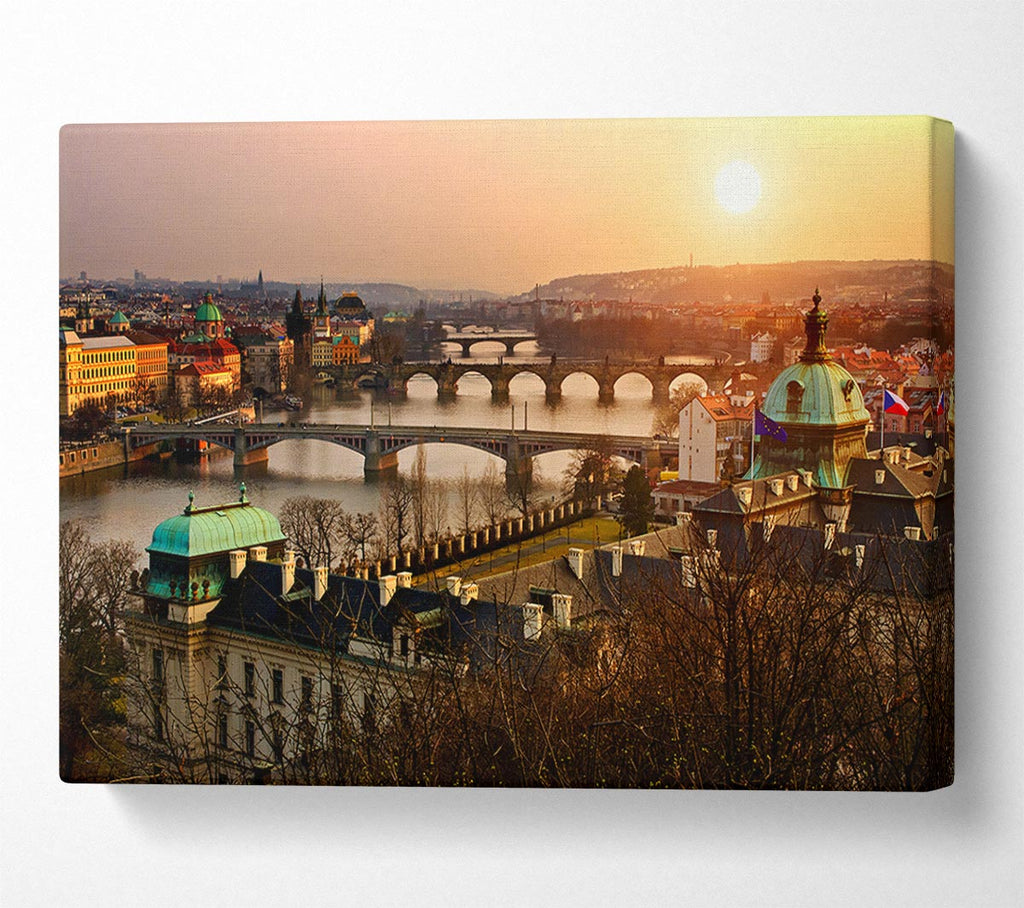 Stunning Sunrise Bridges Canvas Wall Art
