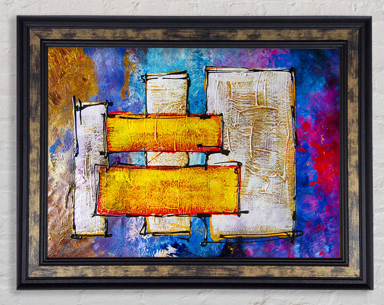 Blocks Of Gold Framed Print
