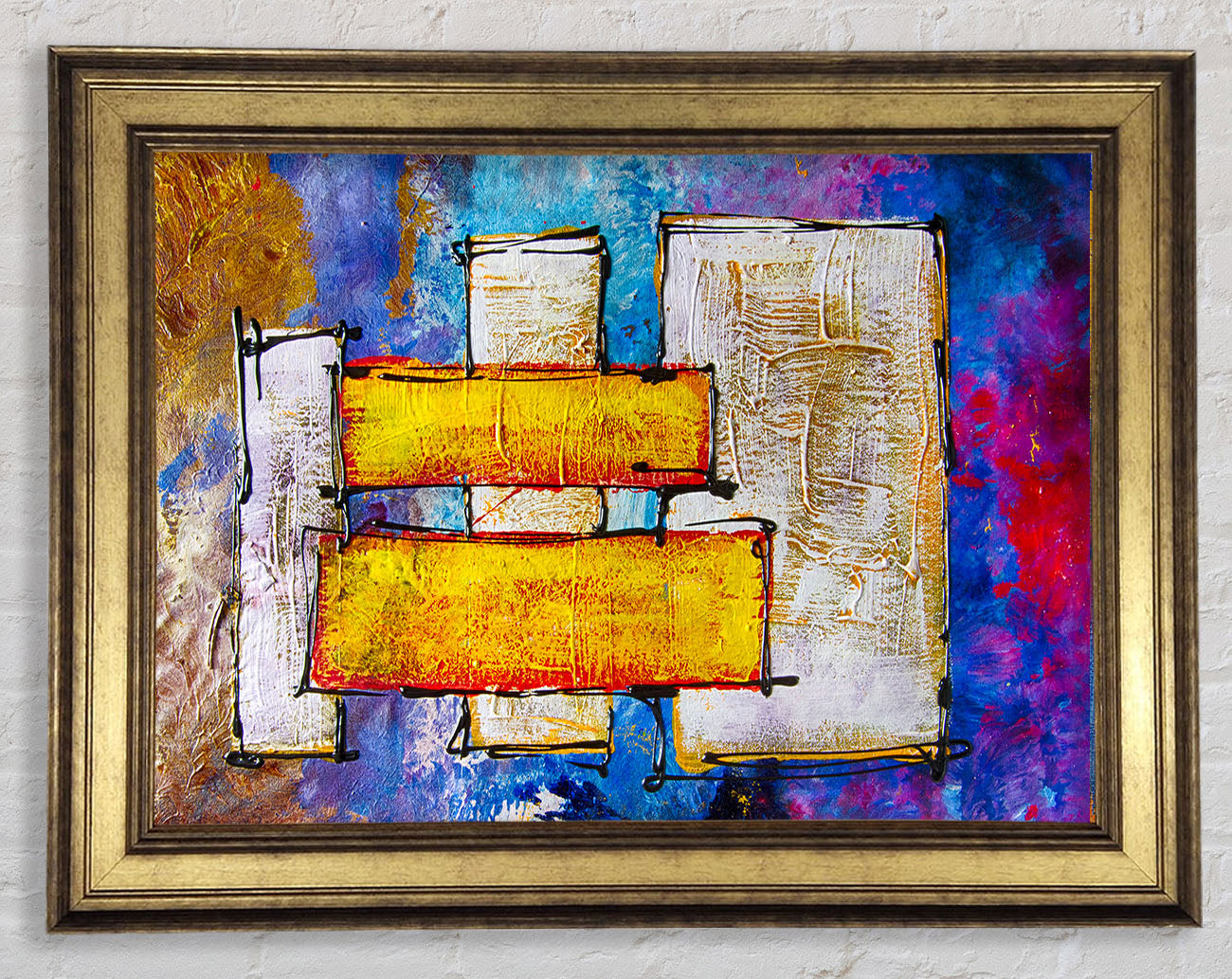 Blocks Of Gold Framed Print