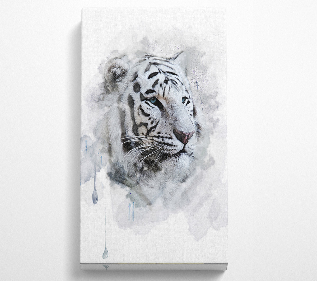 White Tiger Blue Eyes Canvas Wall Art