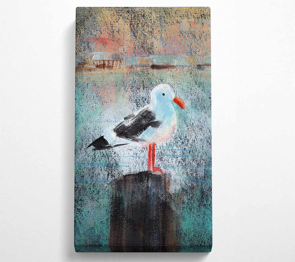 Seagull Perch Canvas Wall Art