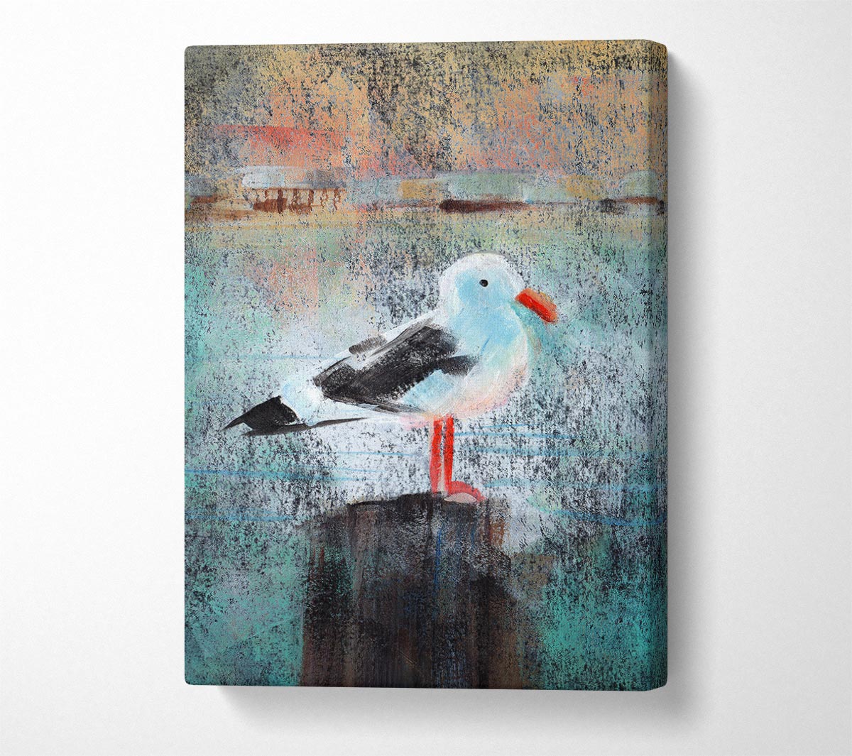 Seagull Perch Canvas Wall Art