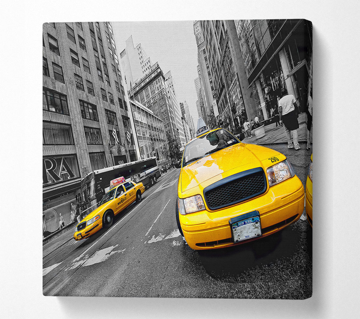 Yellow Cabs In New York 2 Canvas Wall Art