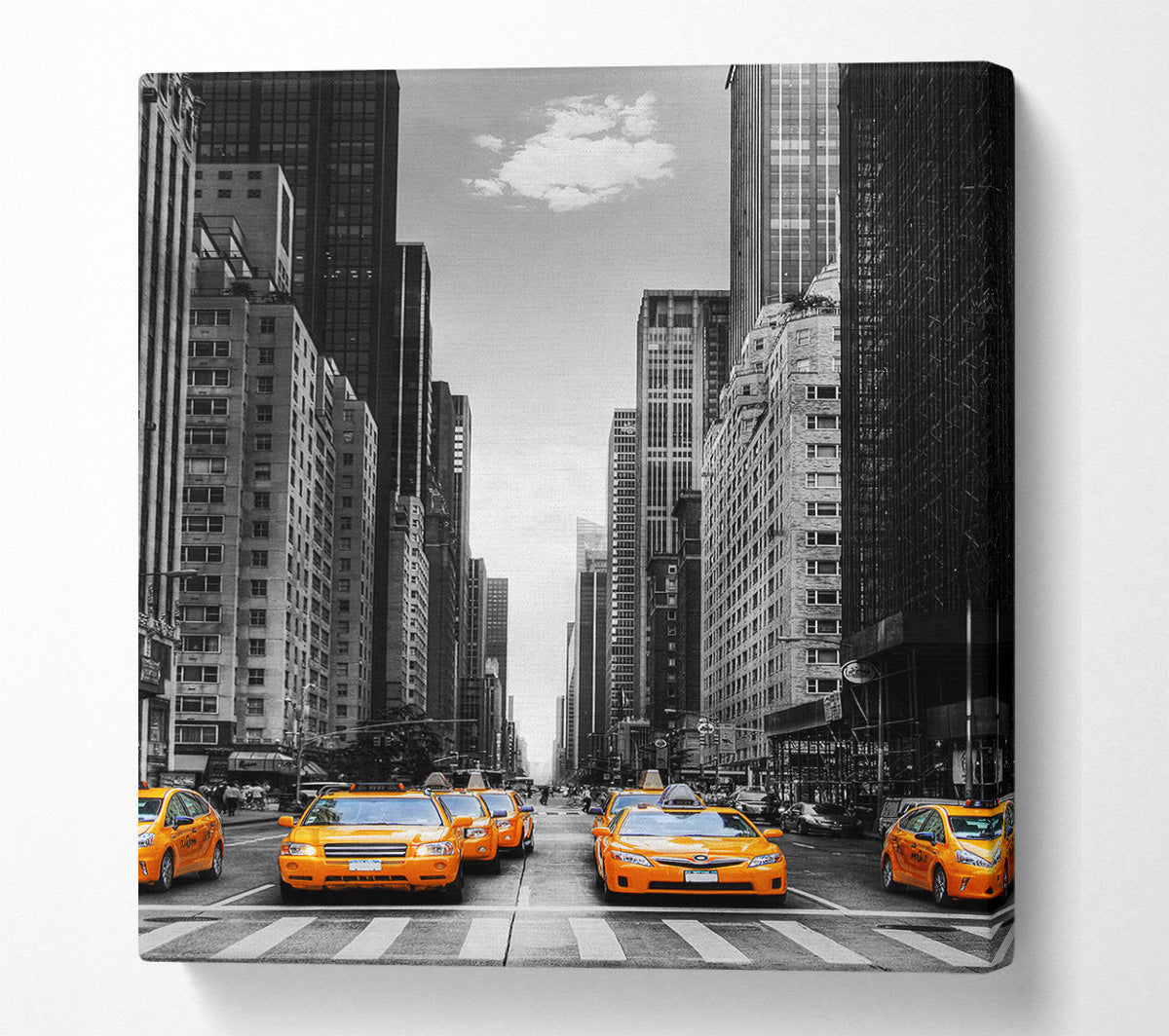 Yellow Cabs In New York 3 Canvas Wall Art
