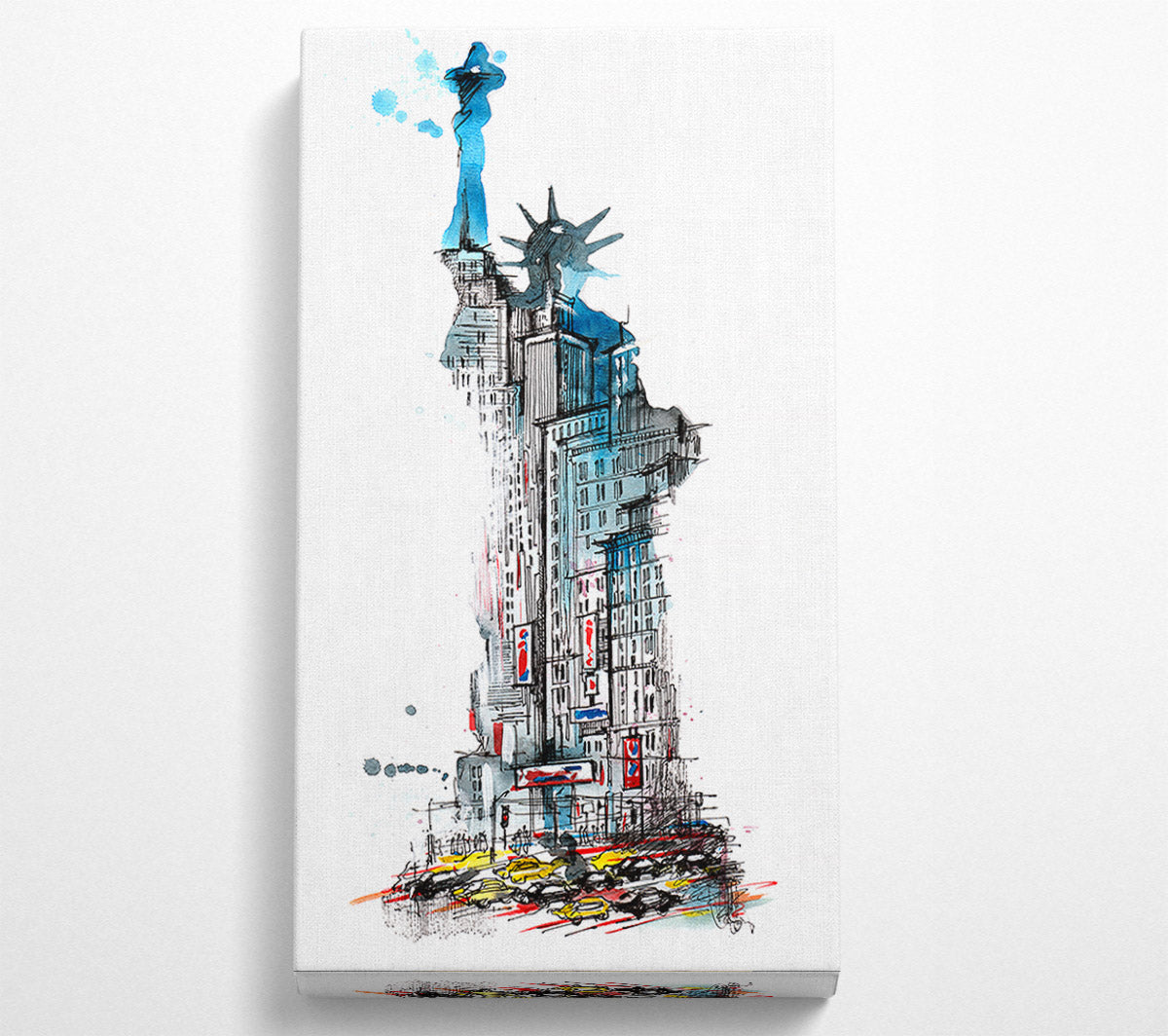The Big Apple In The Statue Of Liberty Canvas Wall Art