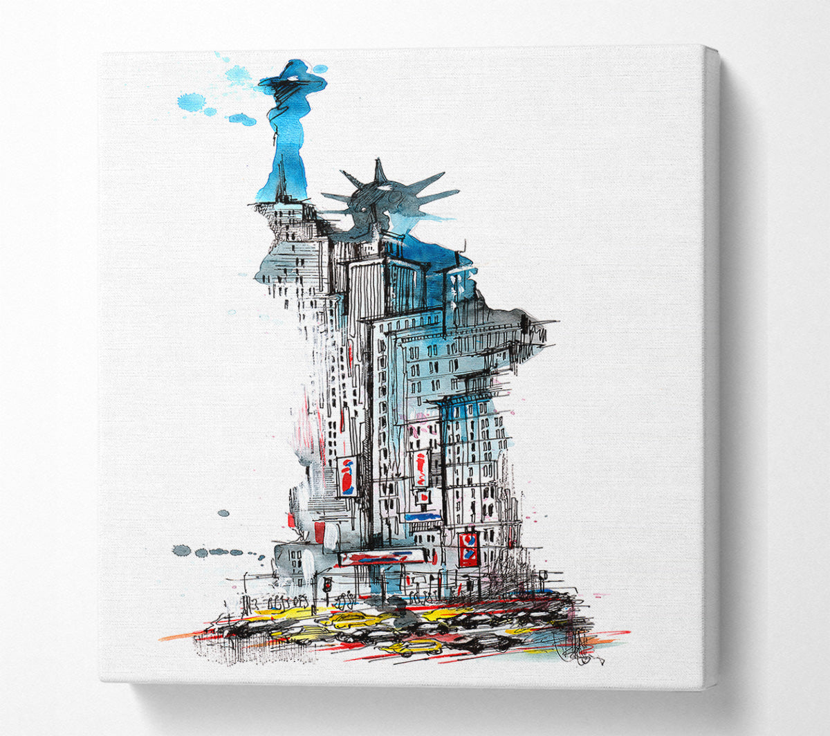 The Big Apple In The Statue Of Liberty Canvas Wall Art
