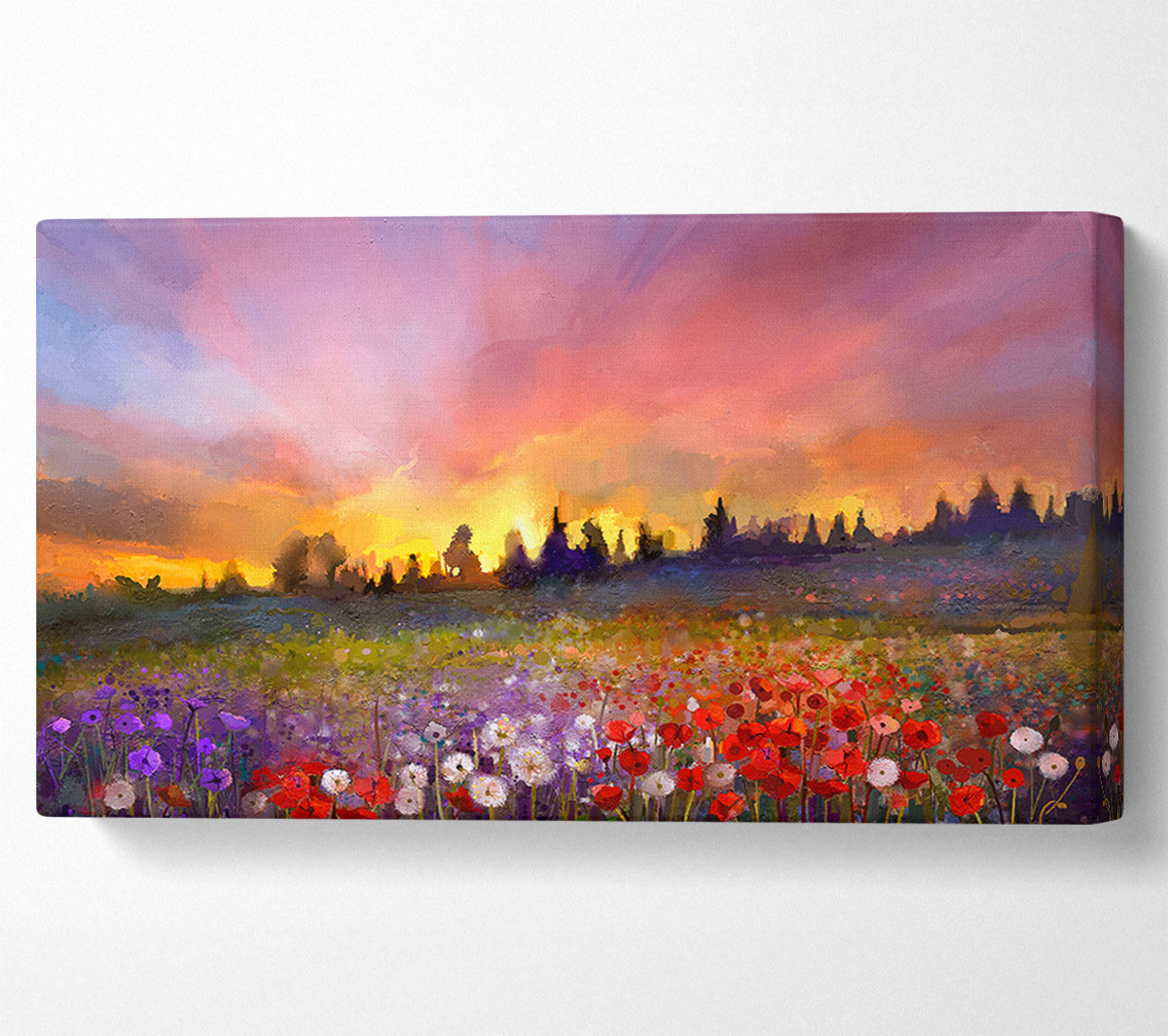 Sun Break Over The Wild Flowers Canvas Wall Art