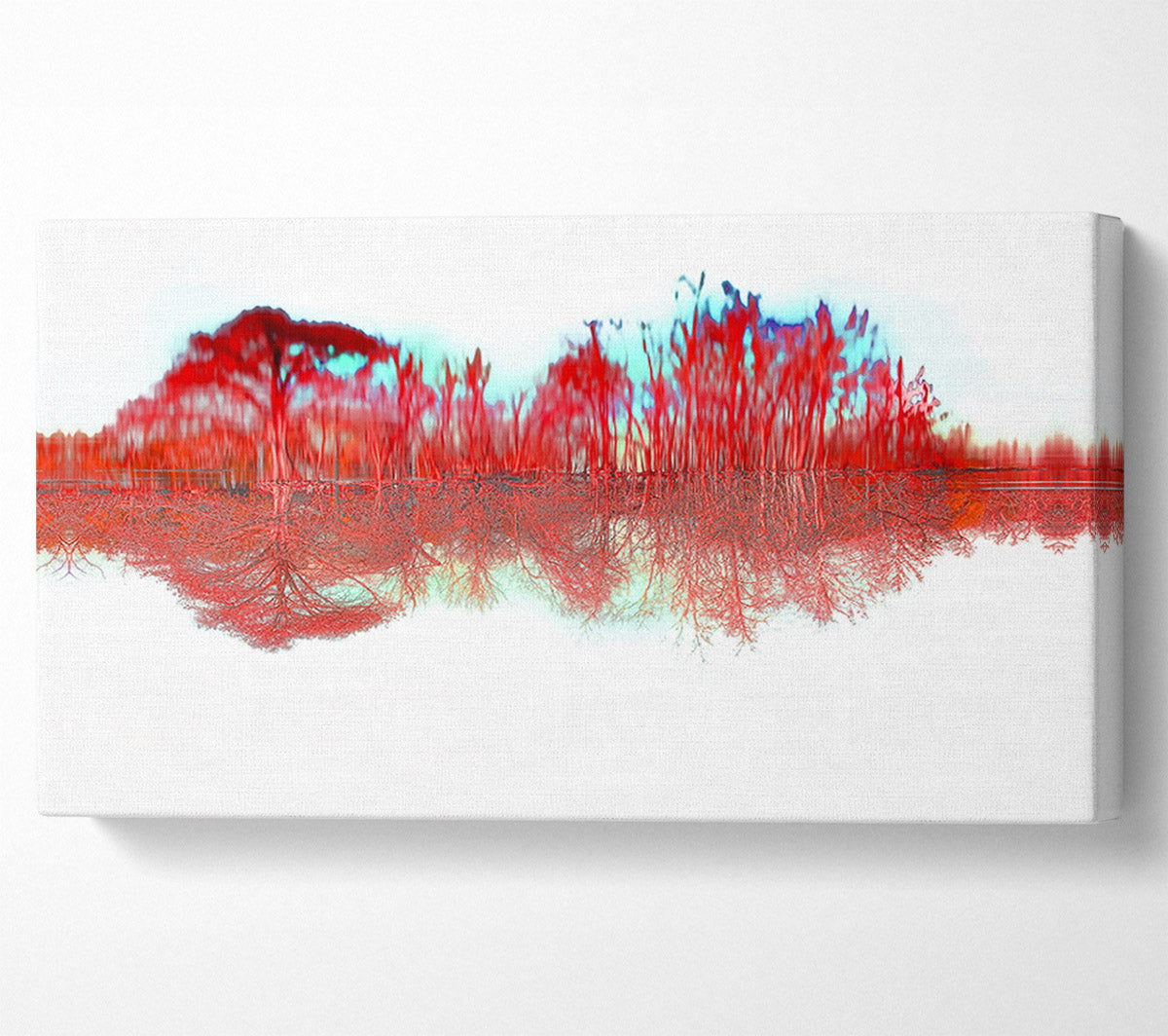 Red Tree River Reflections Canvas Wall Art