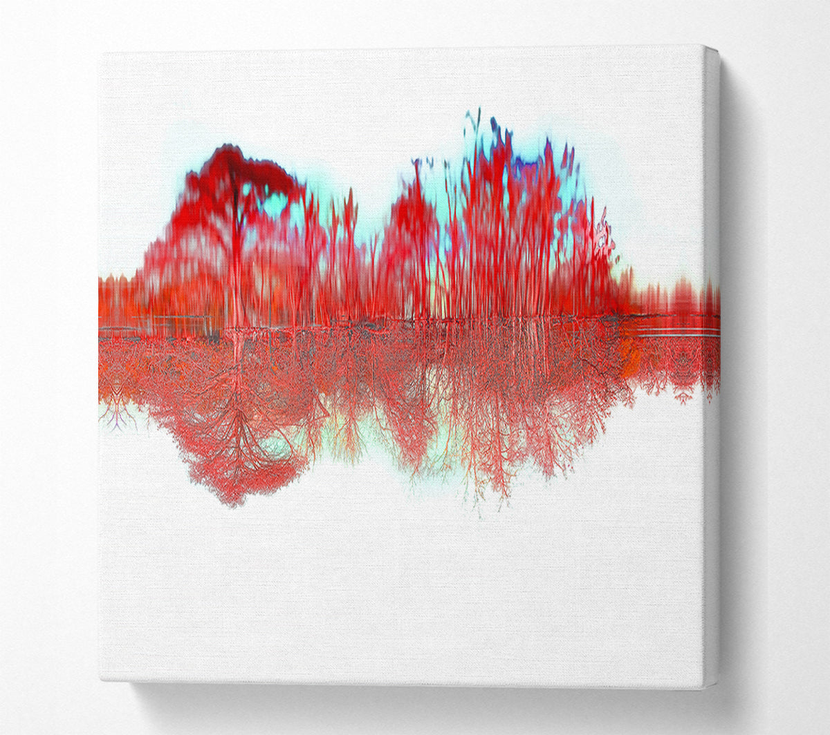 Red Tree River Reflections Canvas Wall Art