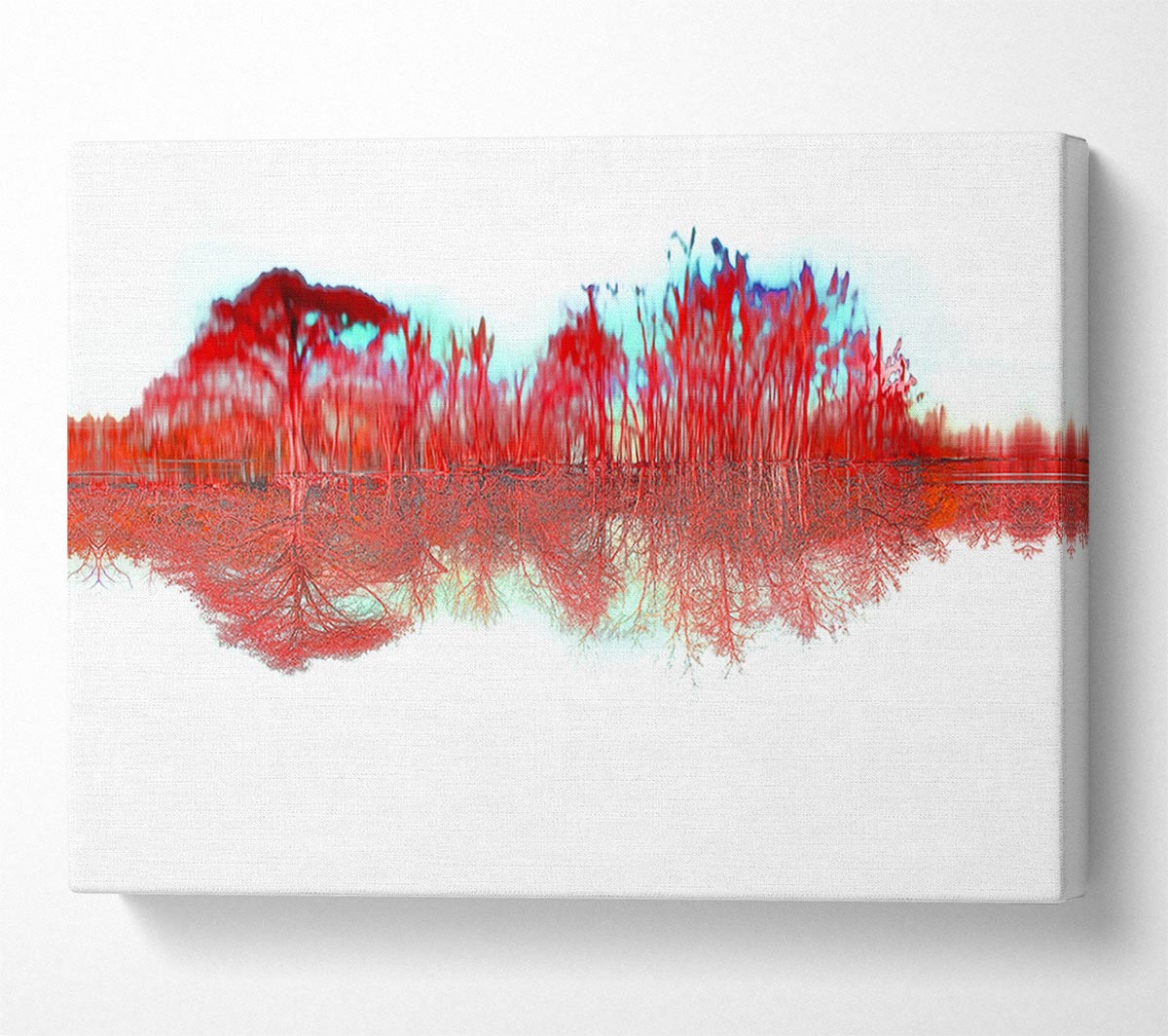 Red Tree River Reflections Canvas Wall Art