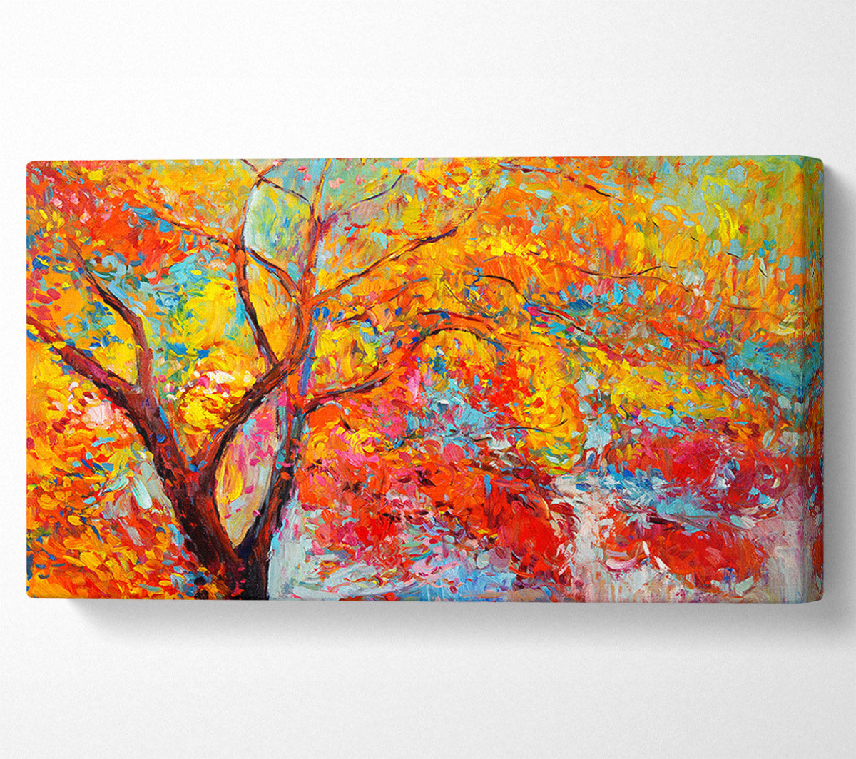 Stunning Orange And Red Autumn Tree Canvas Wall Art