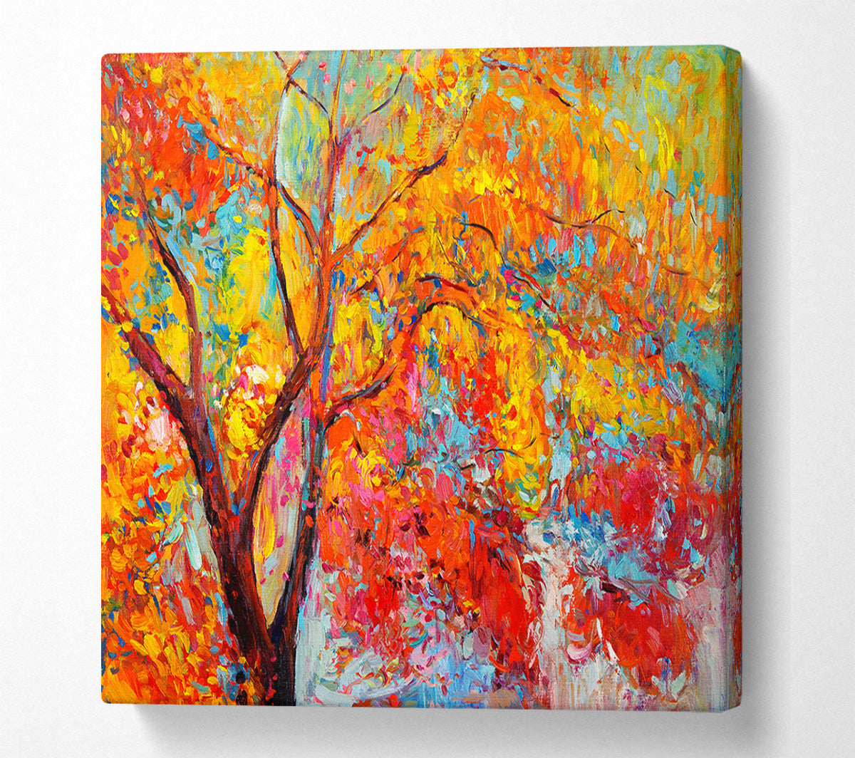Stunning Orange And Red Autumn Tree Canvas Wall Art