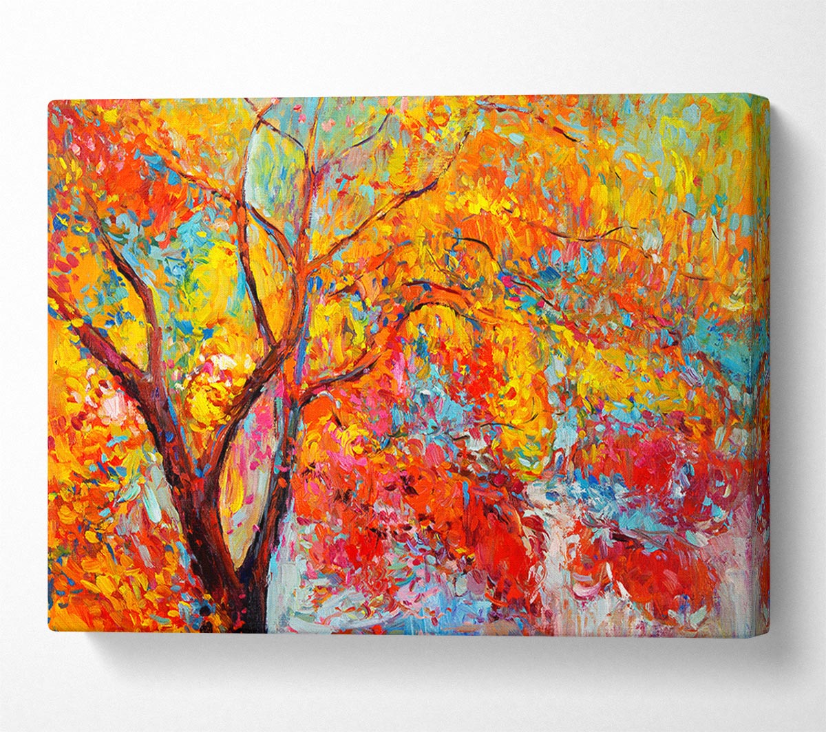 Stunning Orange And Red Autumn Tree Canvas Wall Art
