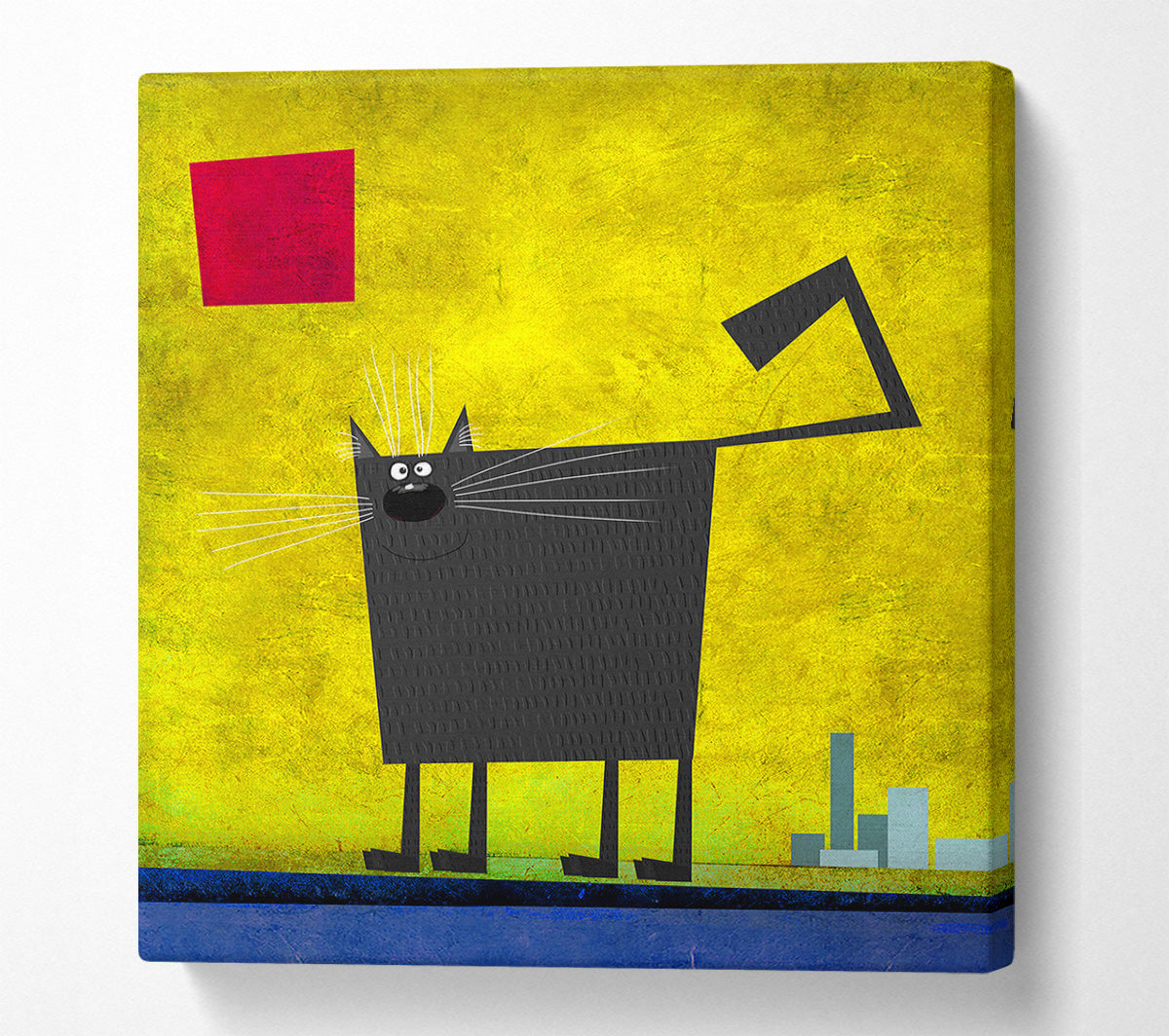 Square Cat Canvas Wall Art