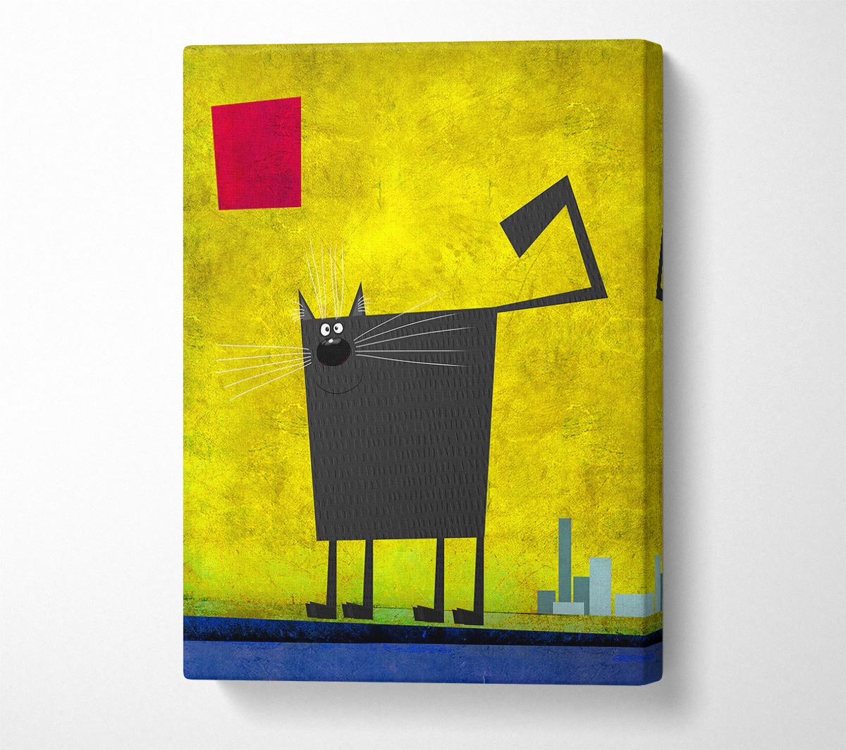 Square Cat Canvas Wall Art