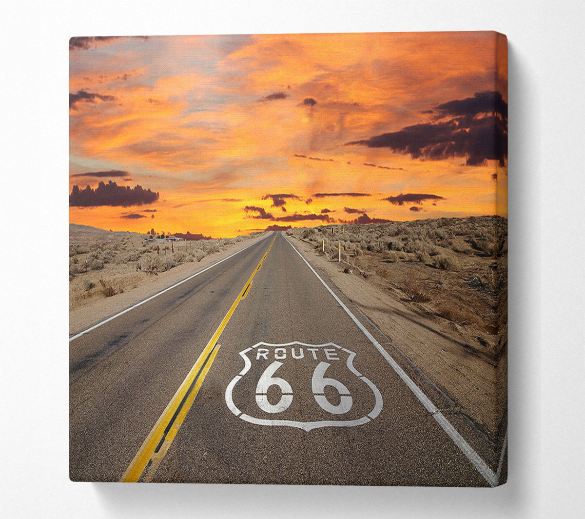 Route 66 Sunset Canvas Wall Art